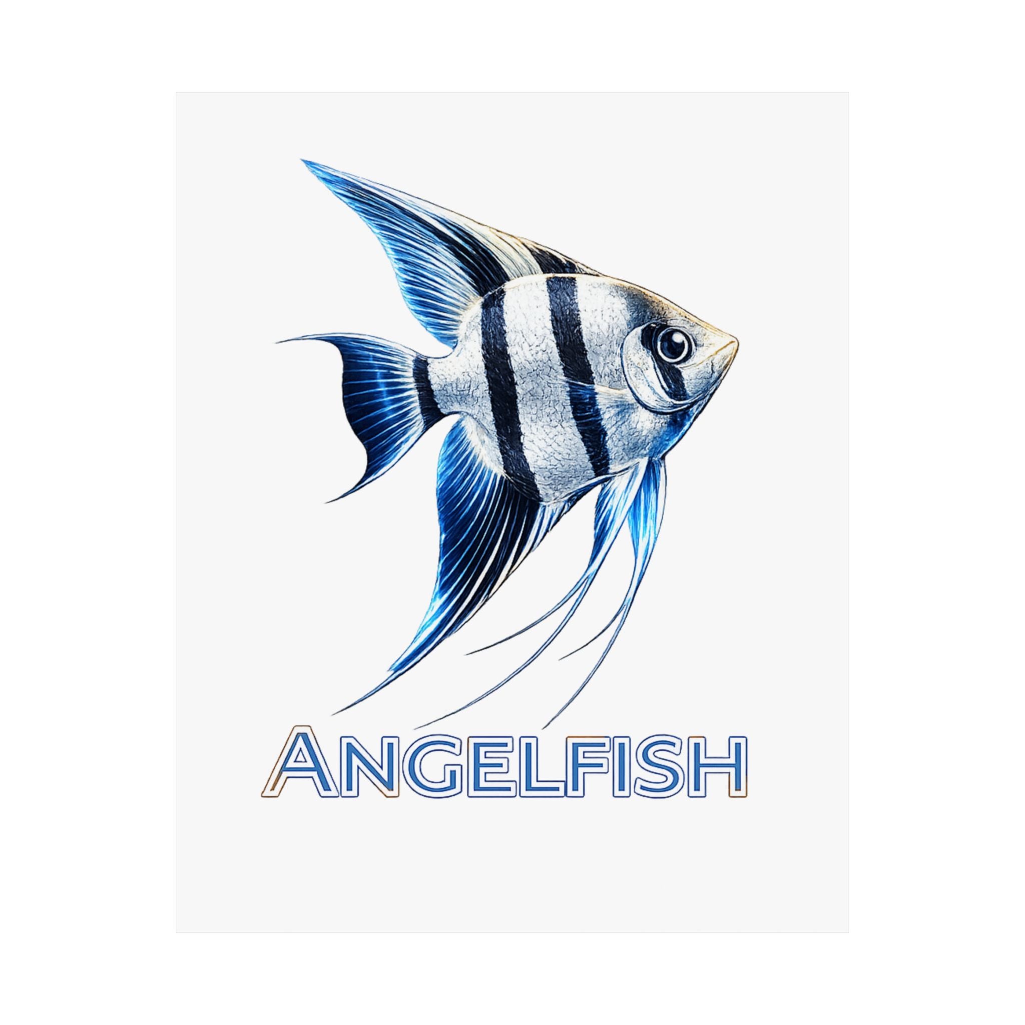 Angelfish Wall Poster — Matte Vertical Marine Fish Art Print