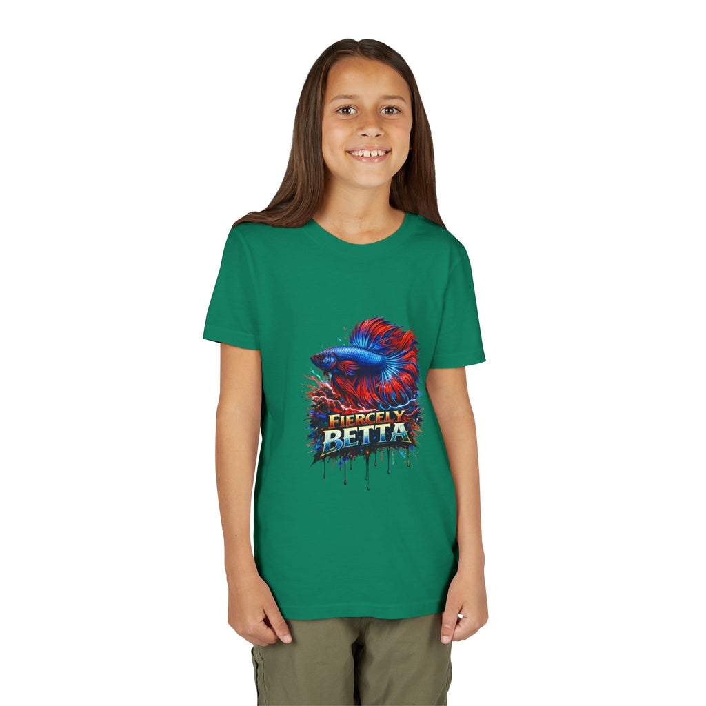 Fiercely Betta Youth Tee - Colorful Betta Fish Graphic Shirt