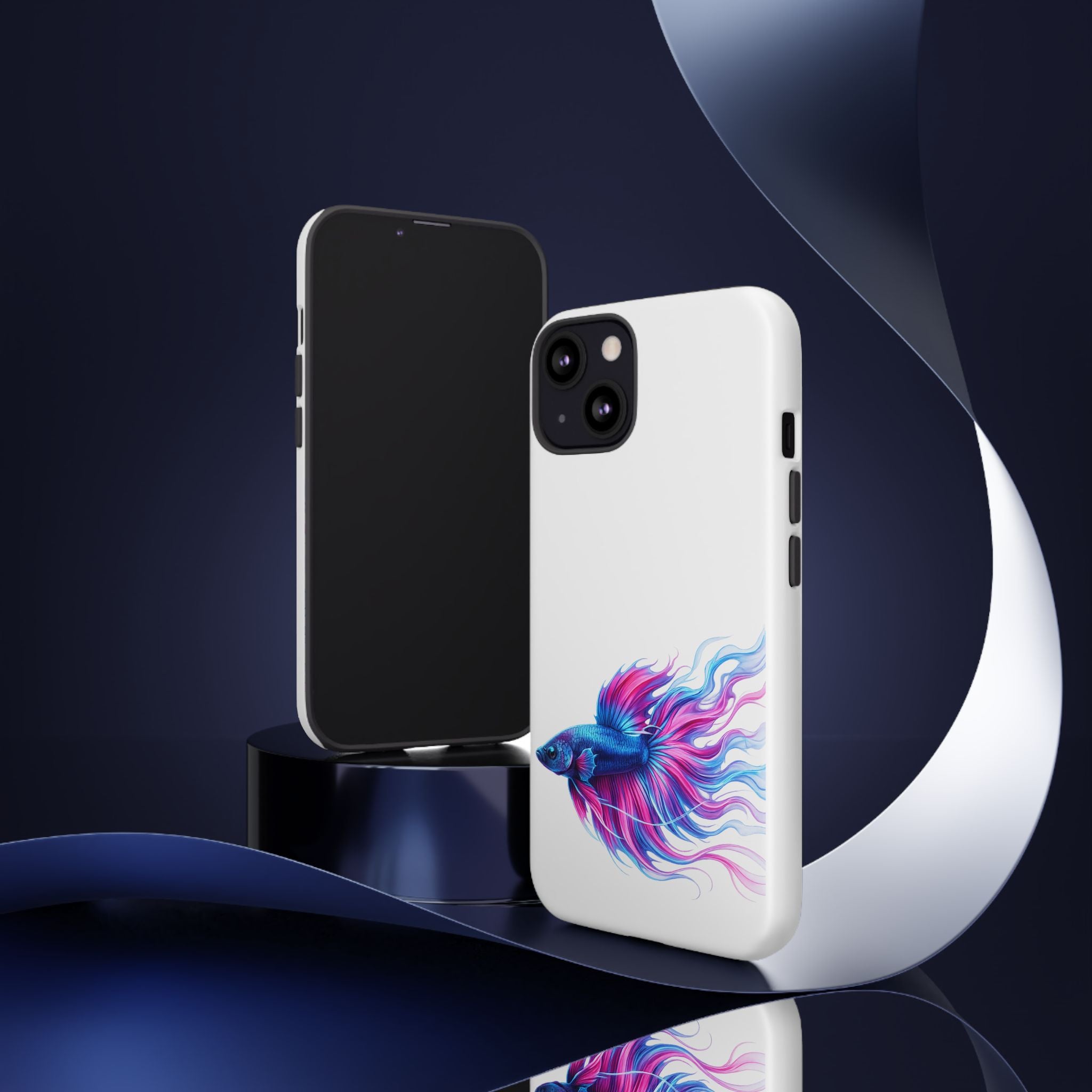 Betta Fish Tough Phone Case — Colorful Watercolor Fish Protective Cover