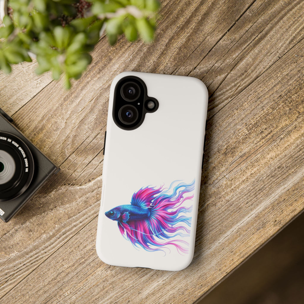 Betta Fish Tough Phone Case — Colorful Watercolor Fish Protective Cover