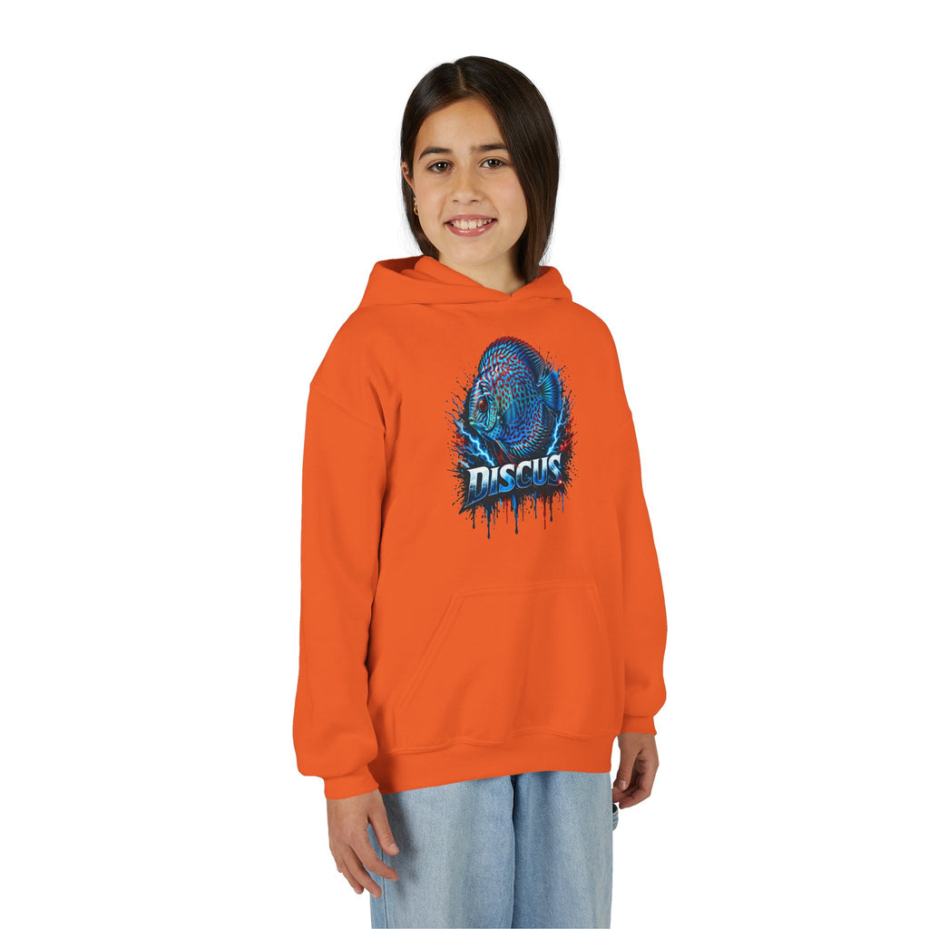 Youth Hoodie — Colorful Discus Fish Graphic Pullover