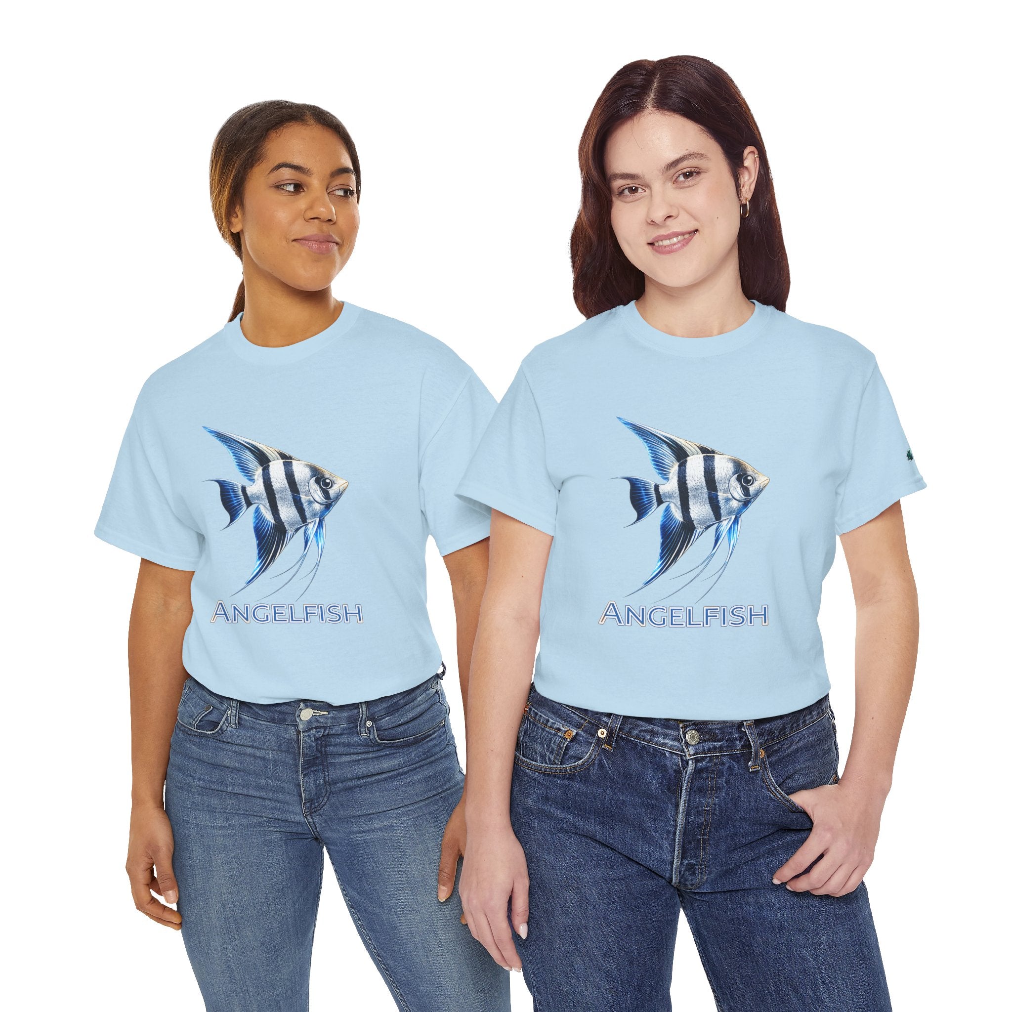 Angelfish Graphic Tee — Blue Tropical Fish Shirt