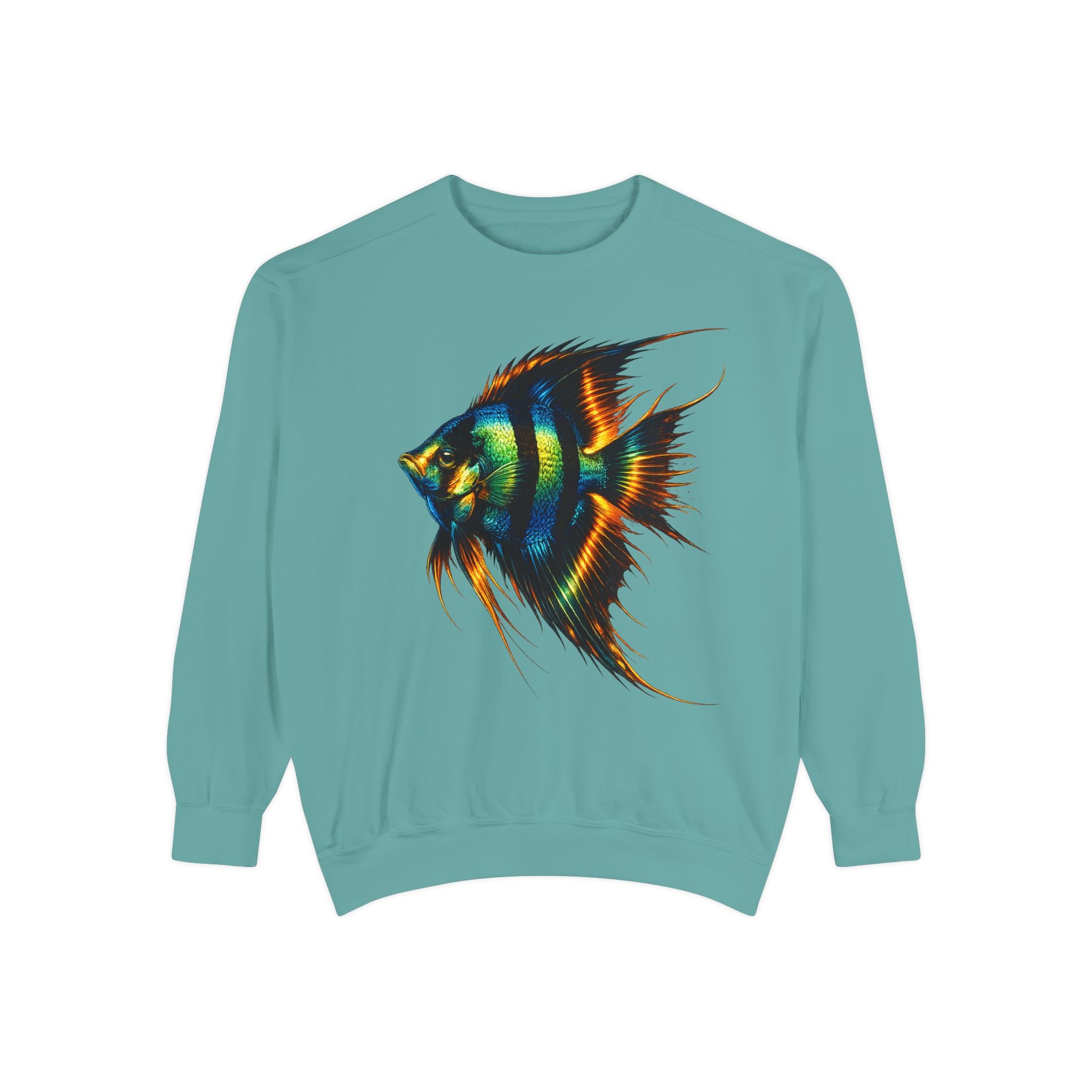 Angelfish Art Sweatshirt — Colorful Aquarium Fish Graphic Sweatshirt