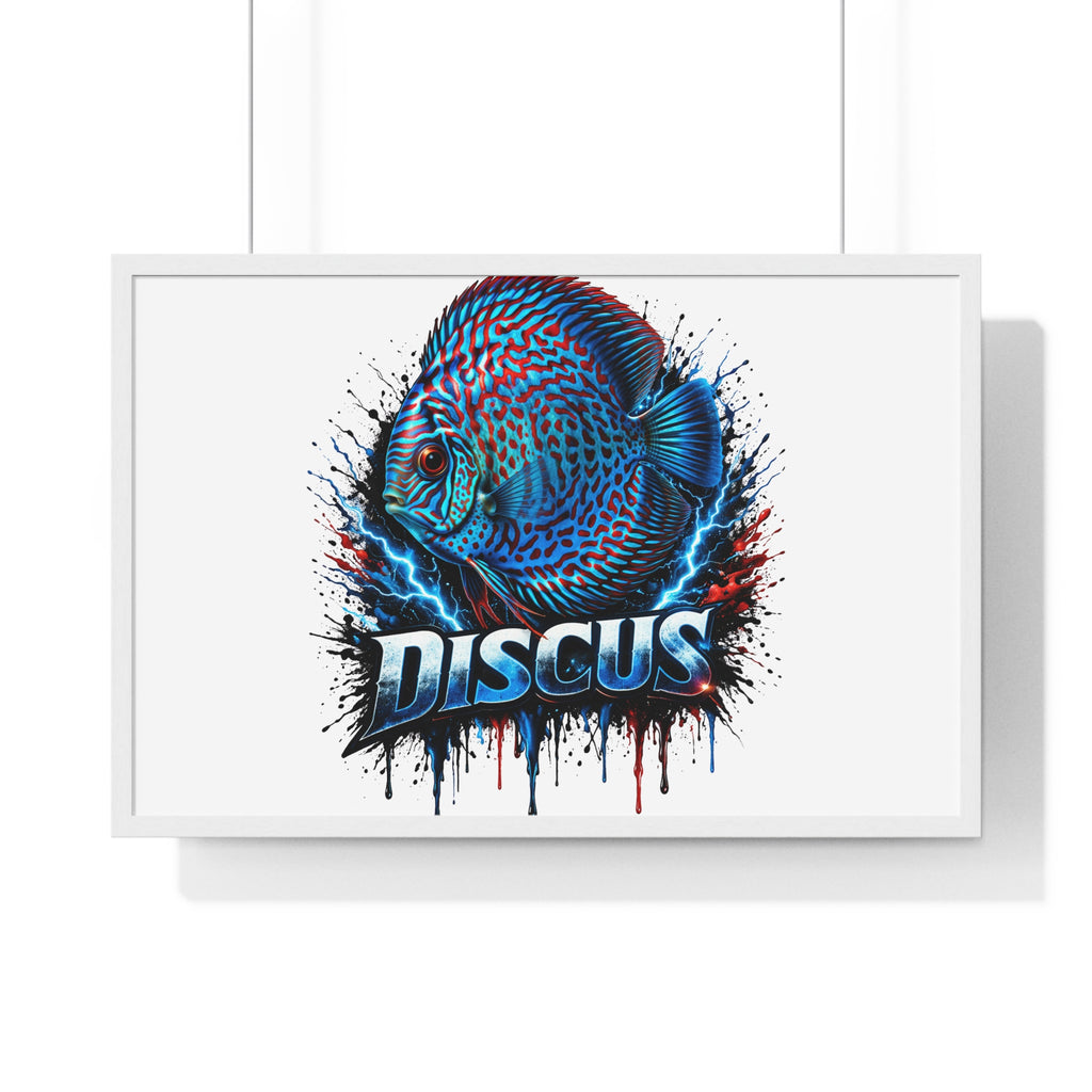 Discus Fish Framed Poster — Colorful Aquarium Artwork