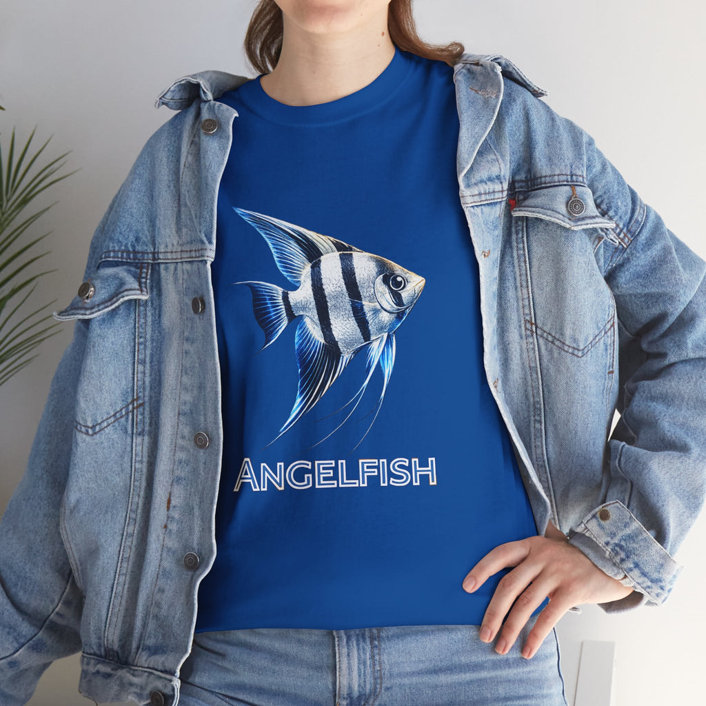 Angelfish Graphic Tee — Blue Tropical Fish Shirt