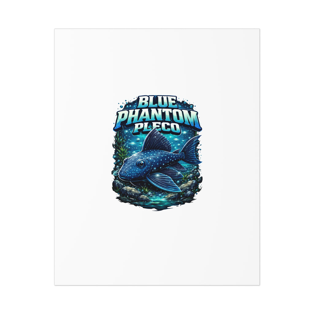 Blue Phantom Pleco L-128 – Premium Uncoated Matte Poster