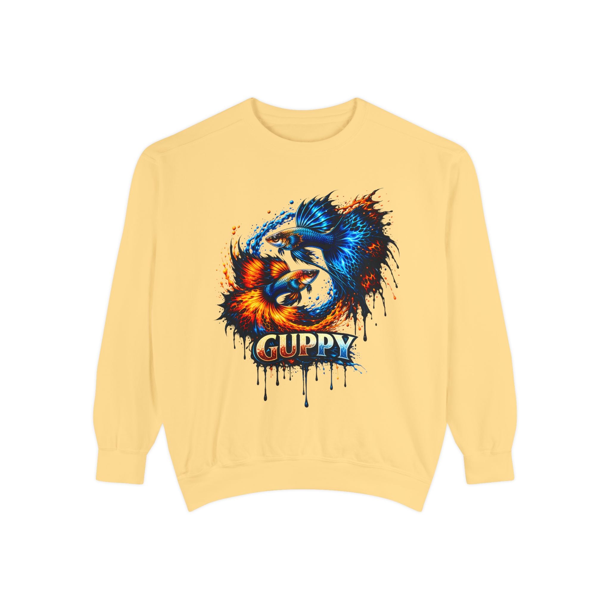 Fire & Ice Guppy – Premium "Neon Flare" Garment-Dyed Sweatshirt