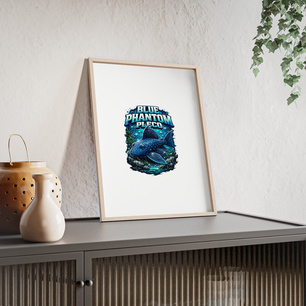 Blue Phantom Pleco Poster — Framed Aquarium Fish Wall Art