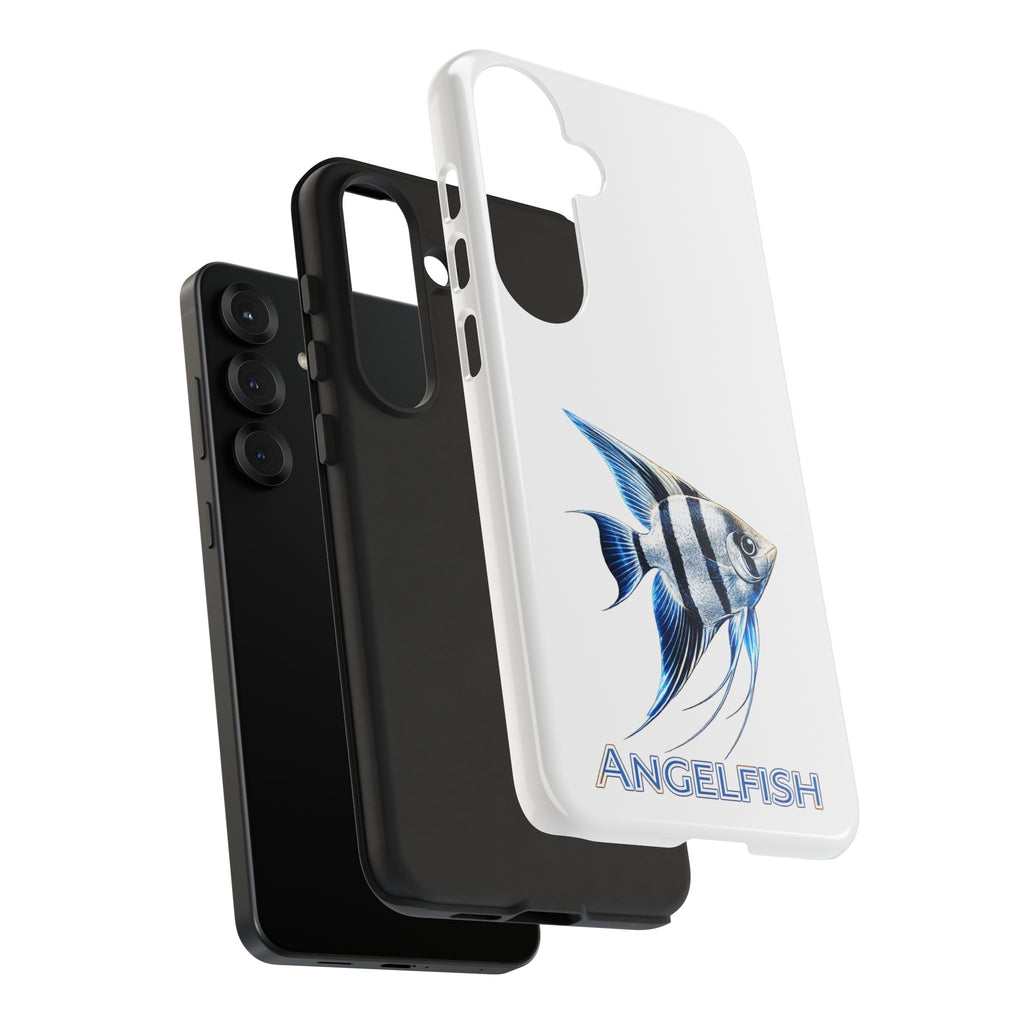 Angelfish Tough Phone Case – Durable Protective Case with Blue Tropical Fish Design