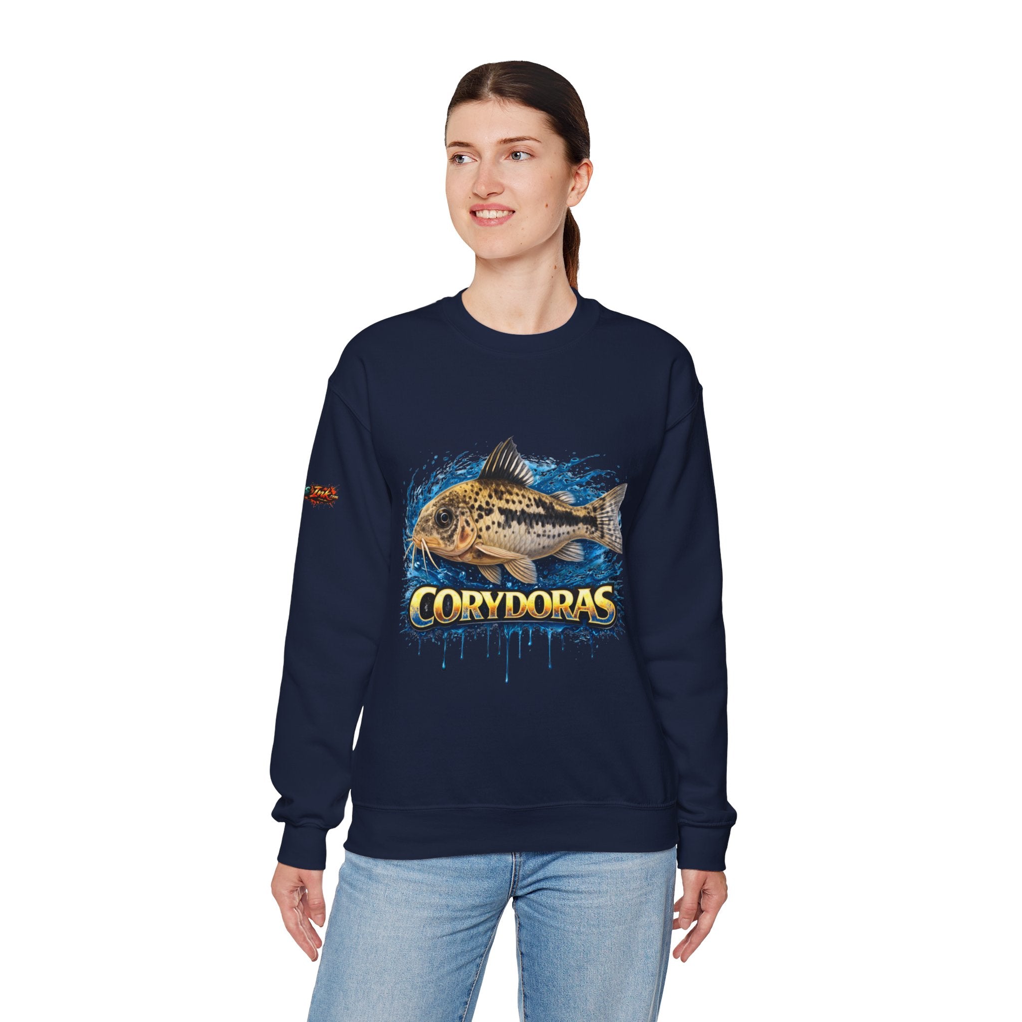 Peppered Corydoras Fish Crewneck Sweatshirt – Aquatic Aquarium Lover Tee