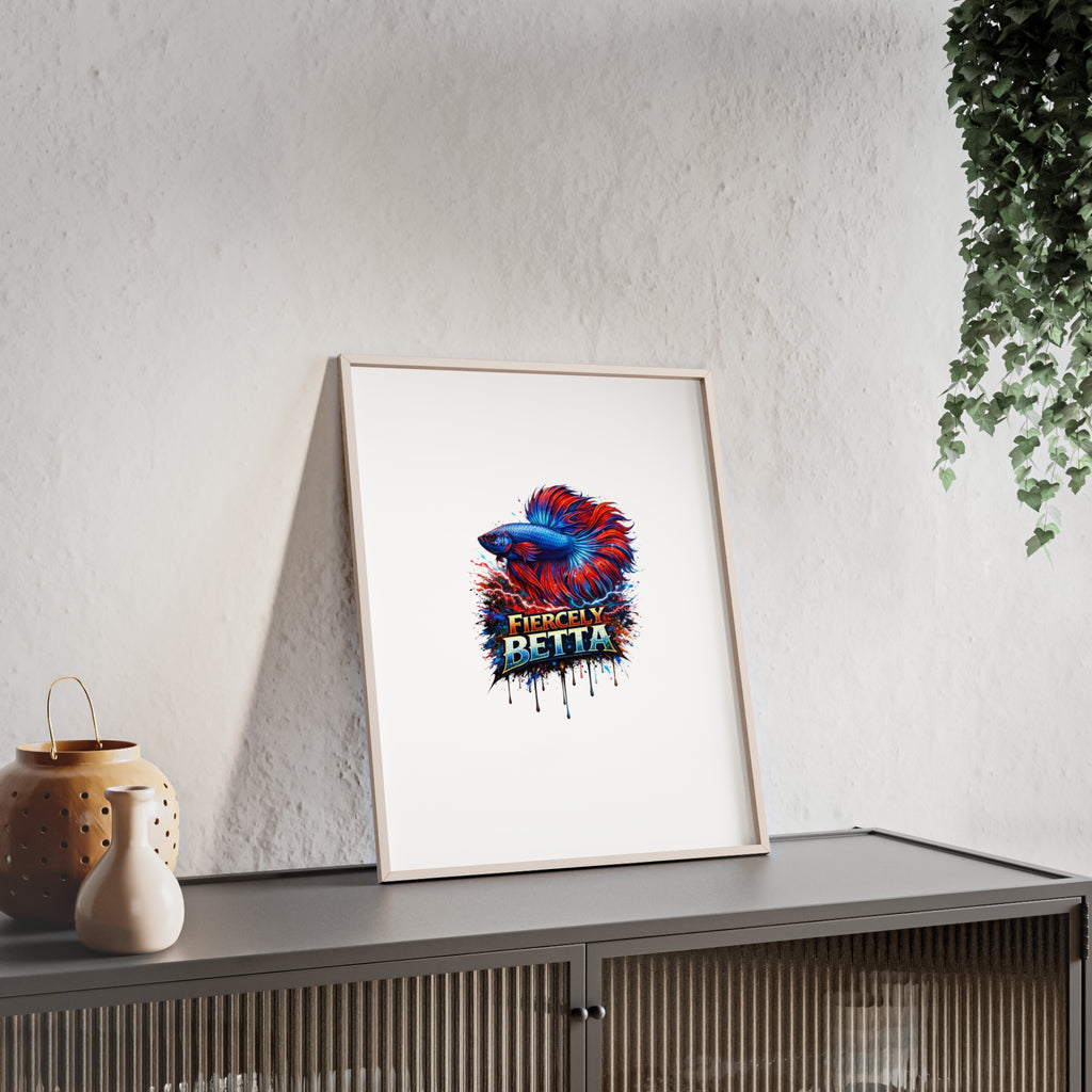 Fiercely Betta Framed Poster — Colorful Betta Fish Wall Art