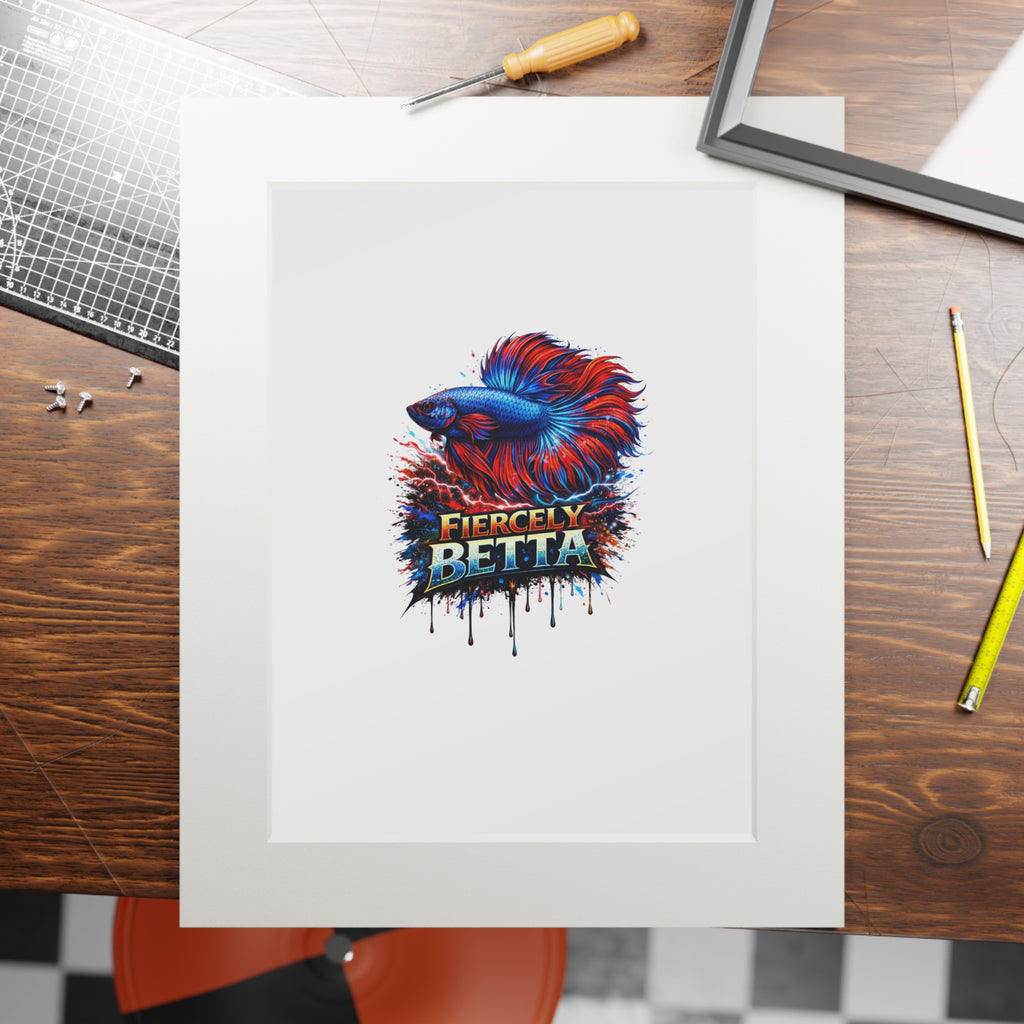 Fiercely Betta – Premium "Neon Flare" Mounted Fine Art Print