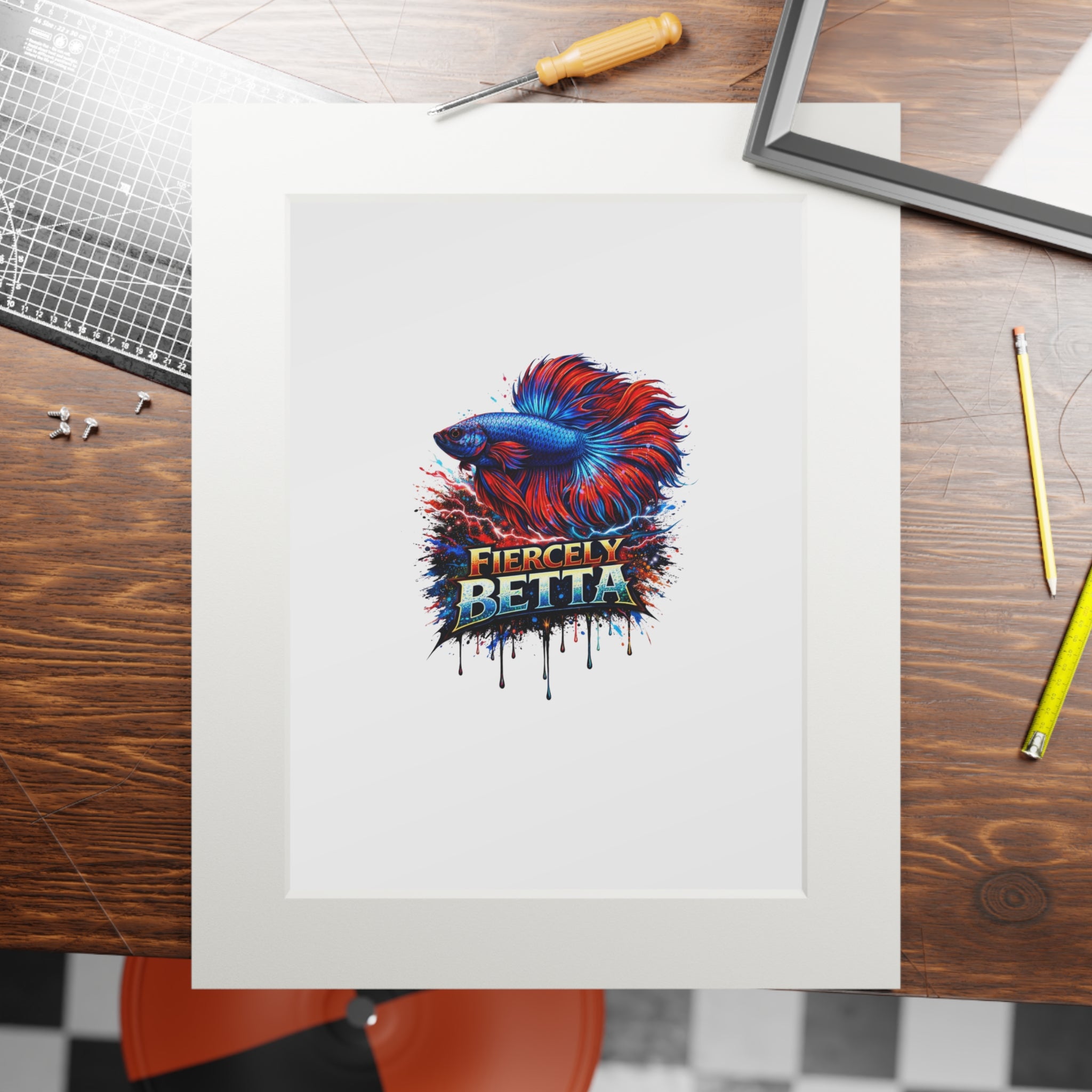 Fiercely Betta – Premium "Neon Flare" Mounted Fine Art Print