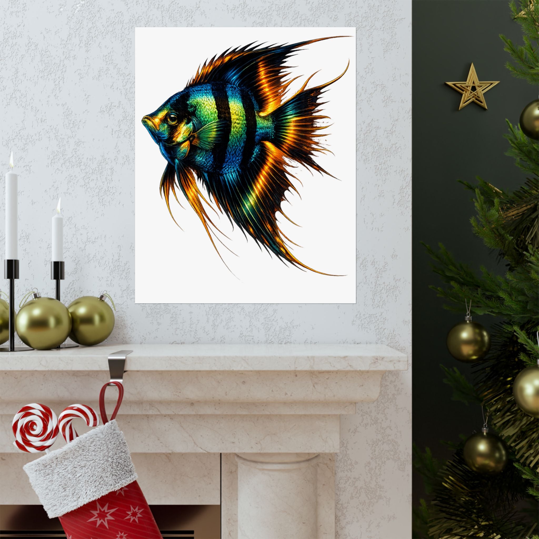 Tropical Angelfish Matte Poster — Vibrant Aquatic Wall Art