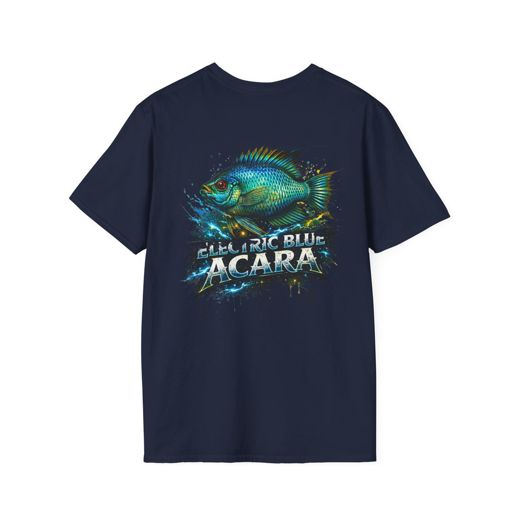 Electric Blue Acara Fish T-Shirt — Vibrant Angler Graphic Tee