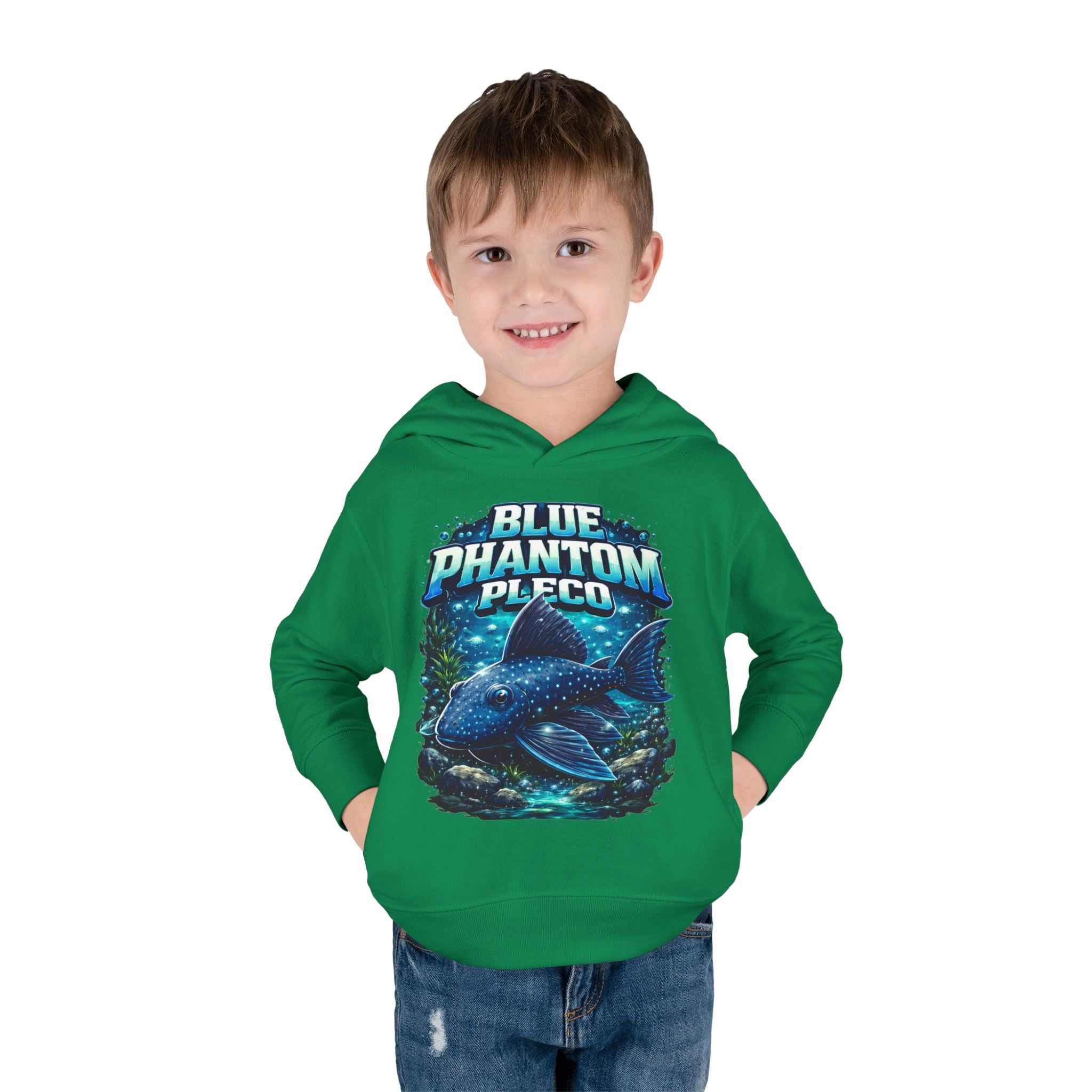 Toddler Hoodie — 'Blue Phantom Pleco' Cute Aquarium Fish Pullover