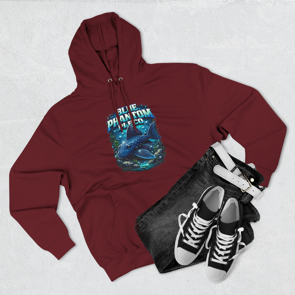 Blue Phantom Pleco L128 Hoodies | Premium Fish Keeper Streetwear | Inverness Ink