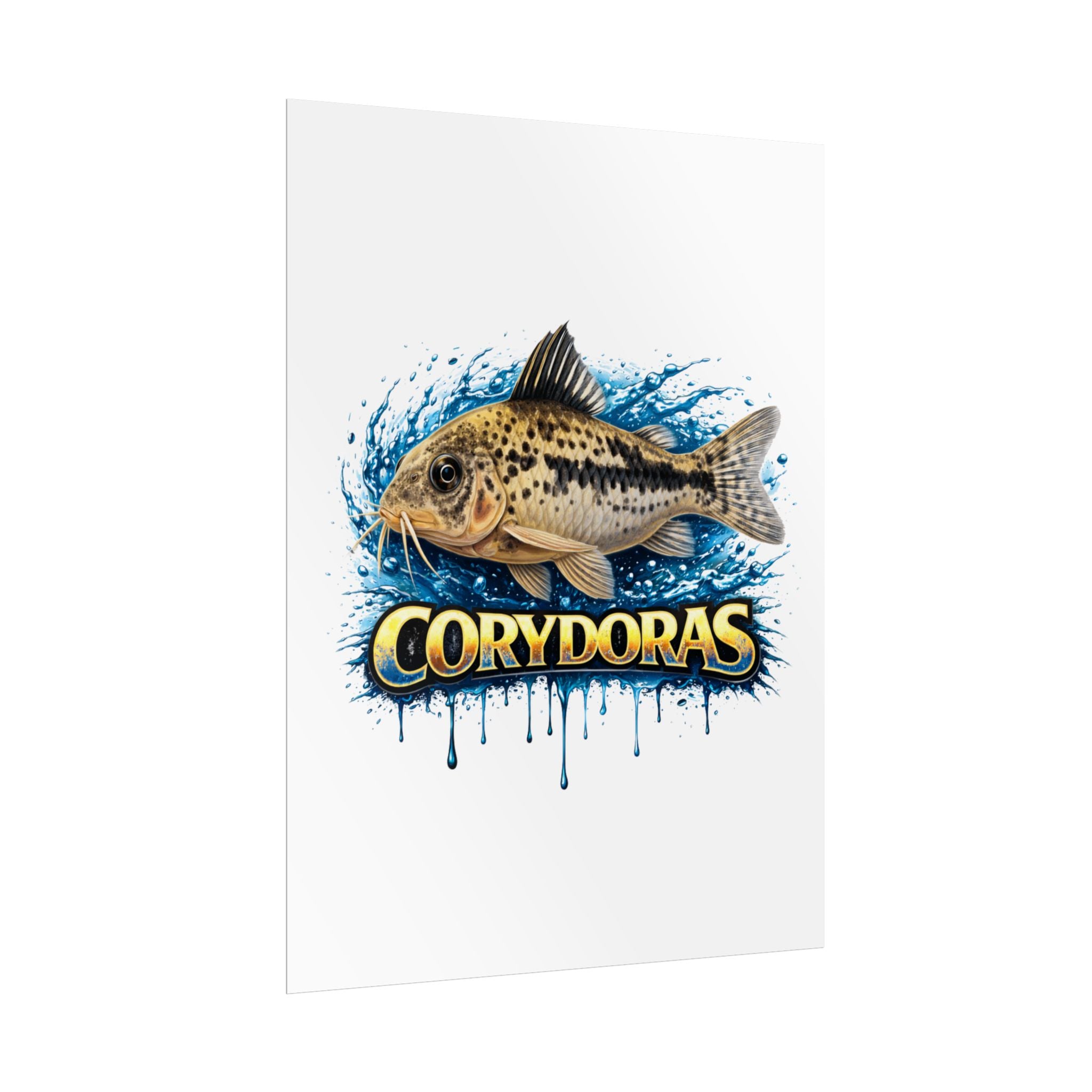 Corydoras Aquarium Fish Poster — Rolled Decorative Wall Art for Fishkeepers