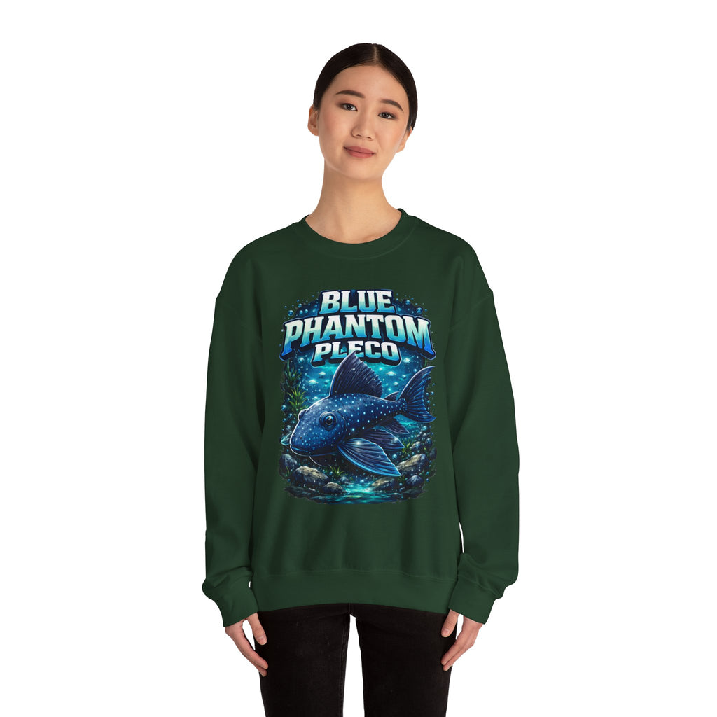 Blue Phantom Pleco Crewneck Sweatshirt – Aquatic Fish Graphic Pullover