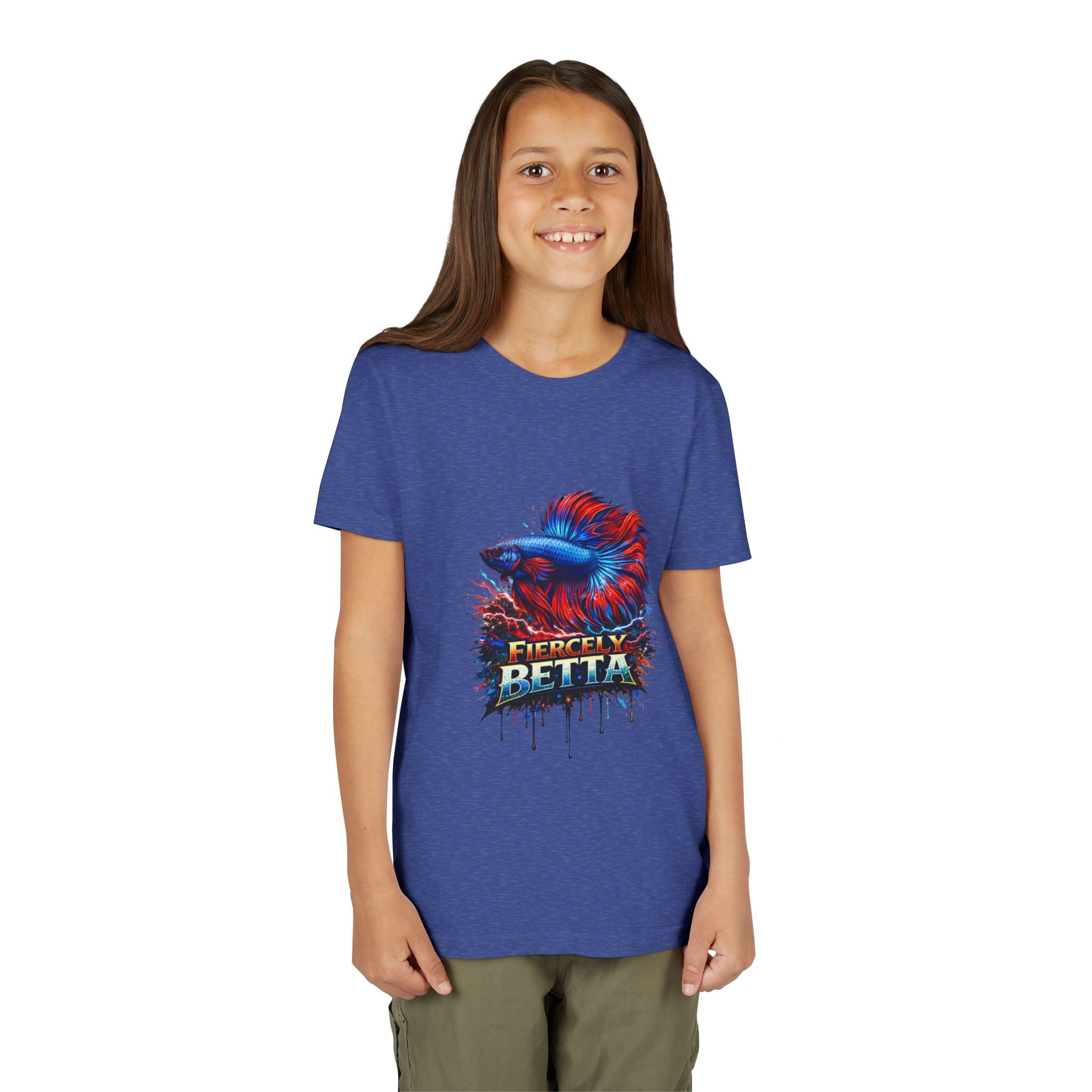 Fiercely Betta Youth Tee - Colorful Betta Fish Graphic Shirt