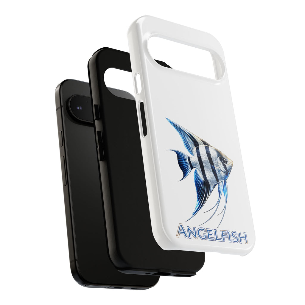 Angelfish Tough Phone Case – Durable Protective Case with Blue Tropical Fish Design