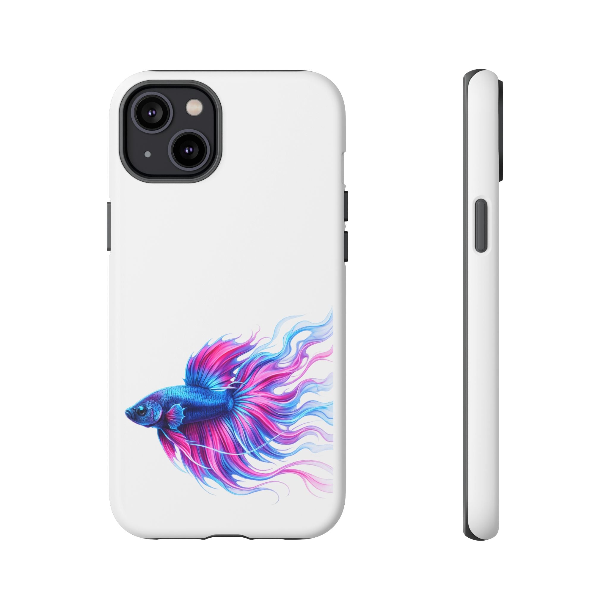 Betta Fish Tough Phone Case — Colorful Watercolor Fish Protective Cover