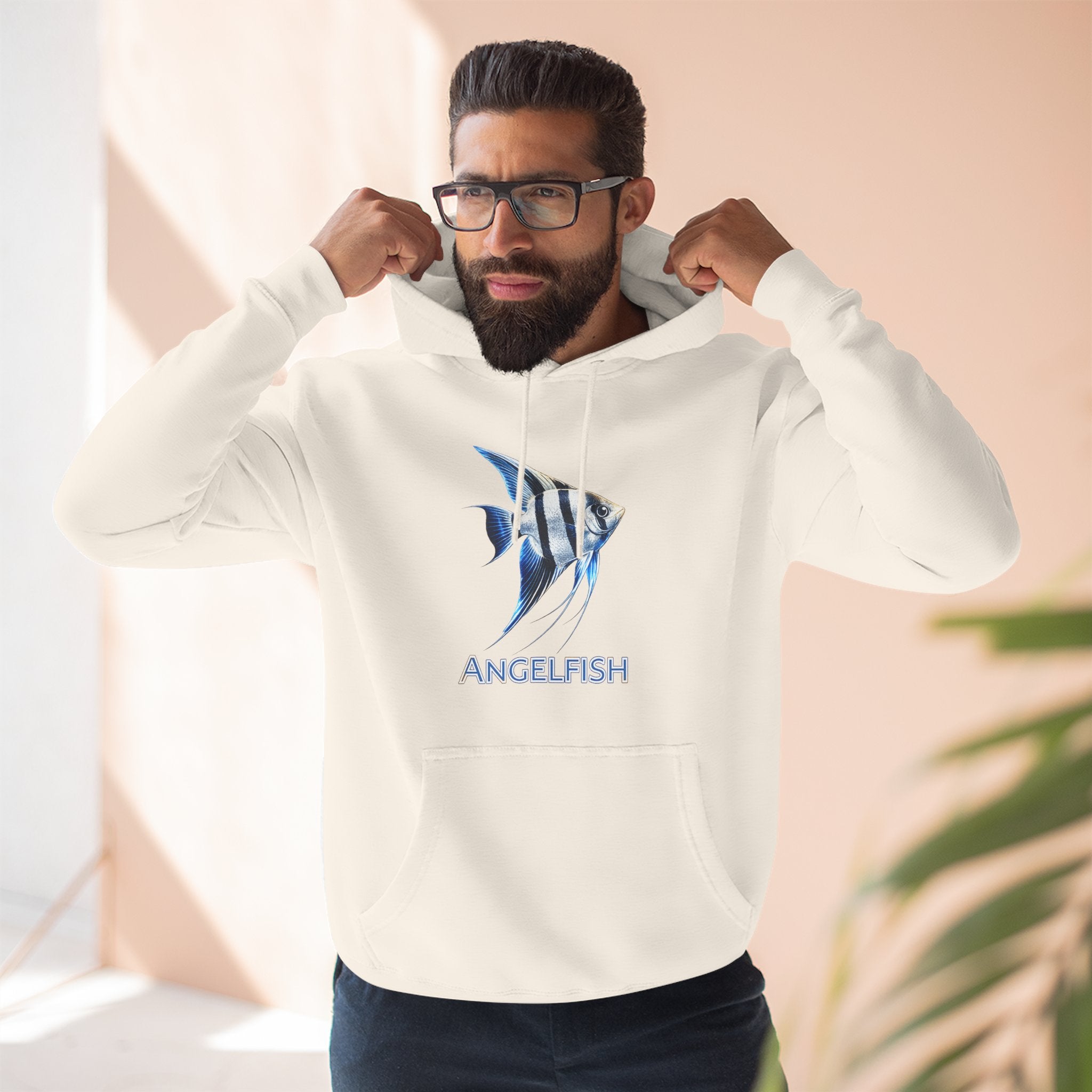 Angelfish Graphic Hoodie — Blue Aquarium Fish Pullover