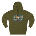 Peppered Corydoras Midweight Fleece Hoodie — Aquatic Catfish Illustration Pullover