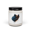 9oz Scented Soy Candle — Blue Neon Fish Art (Aquatic Drip Design) L-185