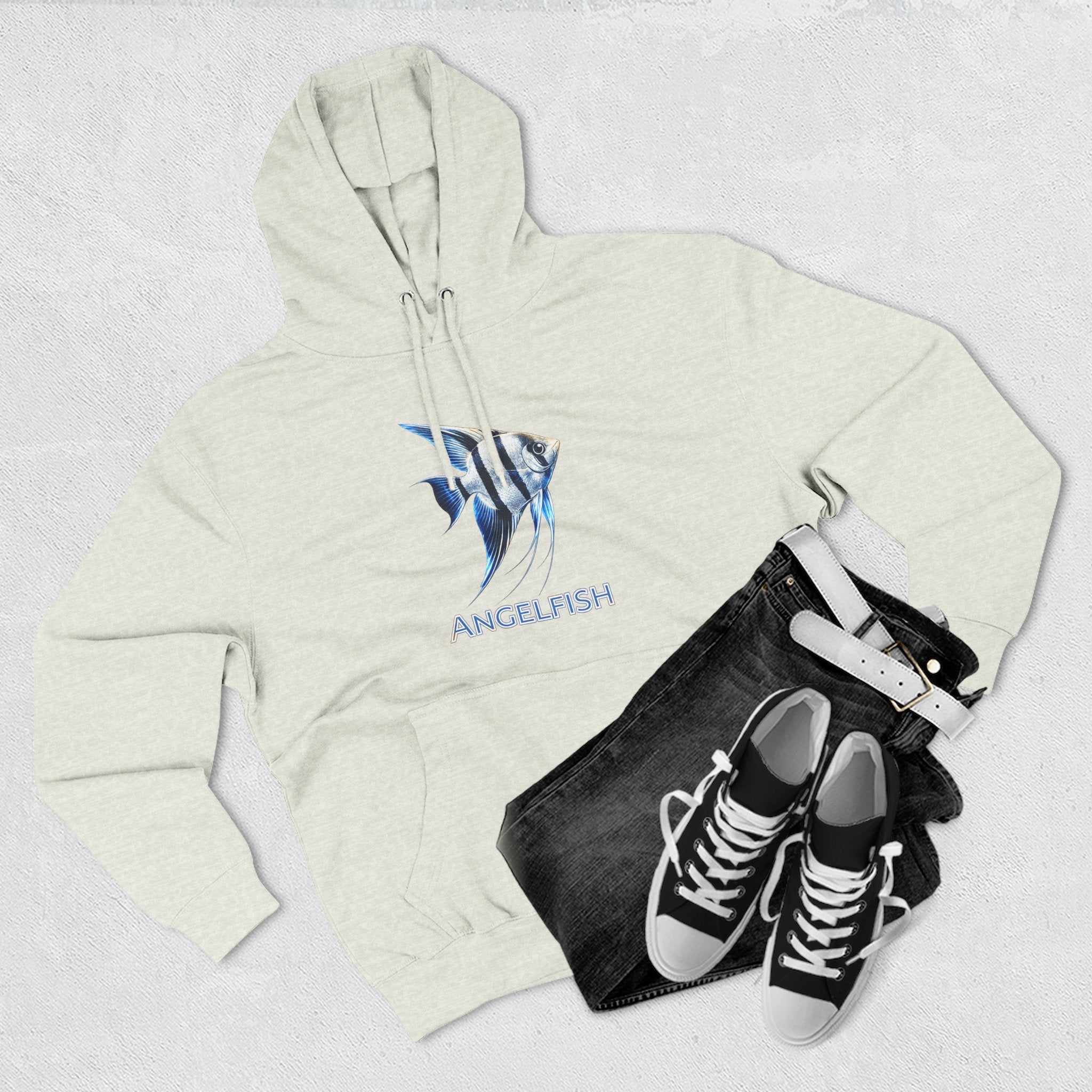 Angelfish Graphic Hoodie — Blue Aquarium Fish Pullover