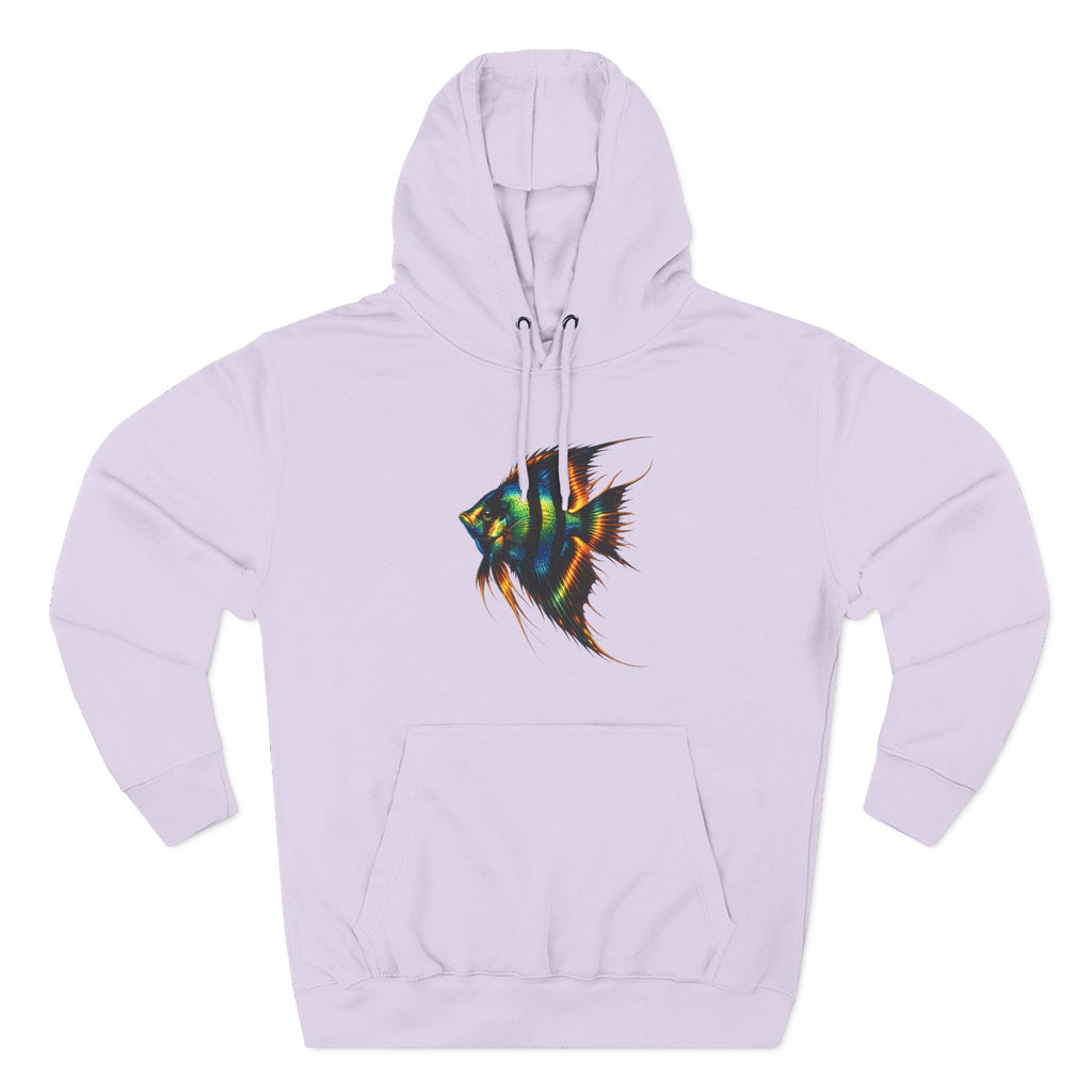 Angelfish Watercolor Hoodie – Colorful Aquarium Fish Graphic Fleece Pullover
