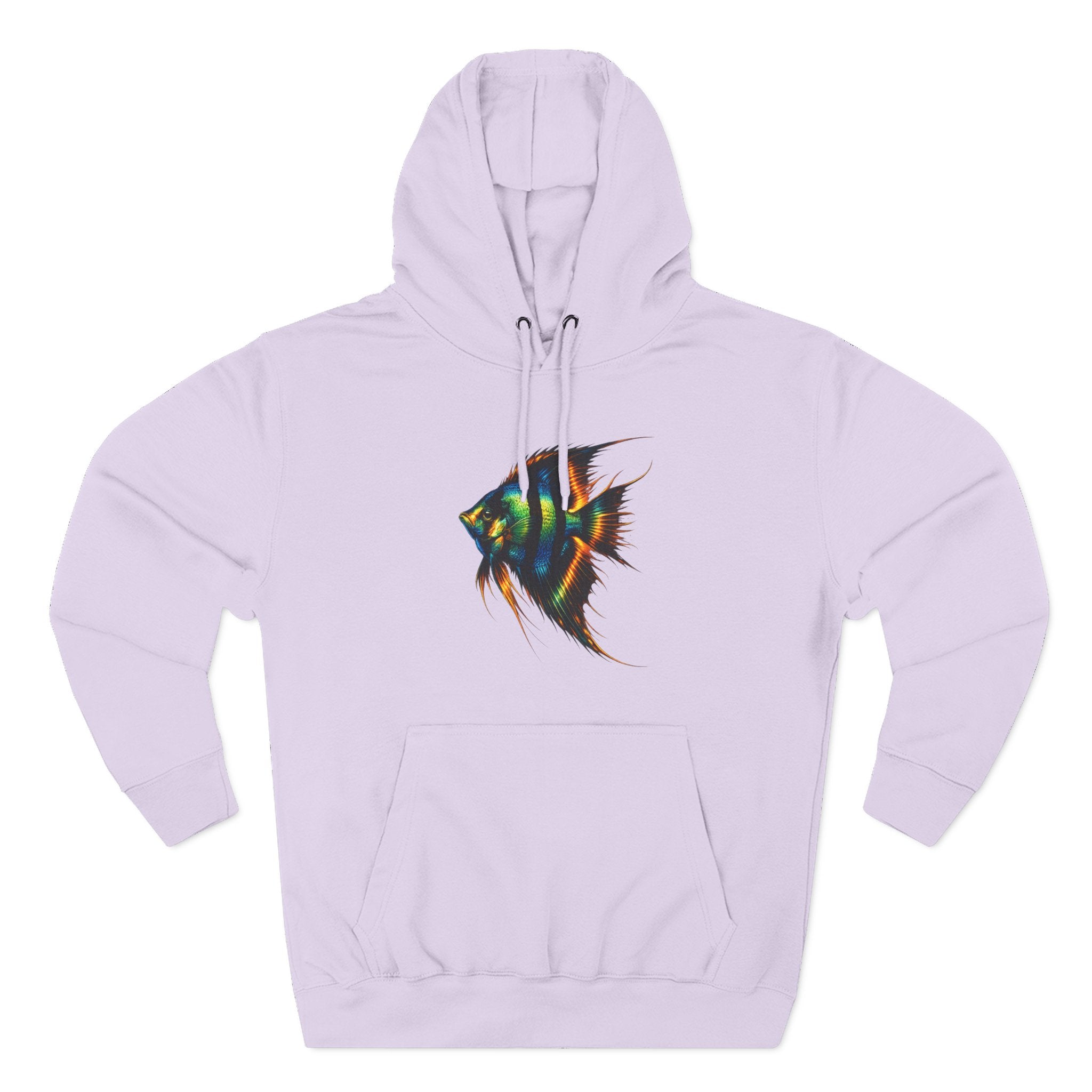 Angelfish Watercolor Hoodie – Colorful Aquarium Fish Graphic Fleece Pullover