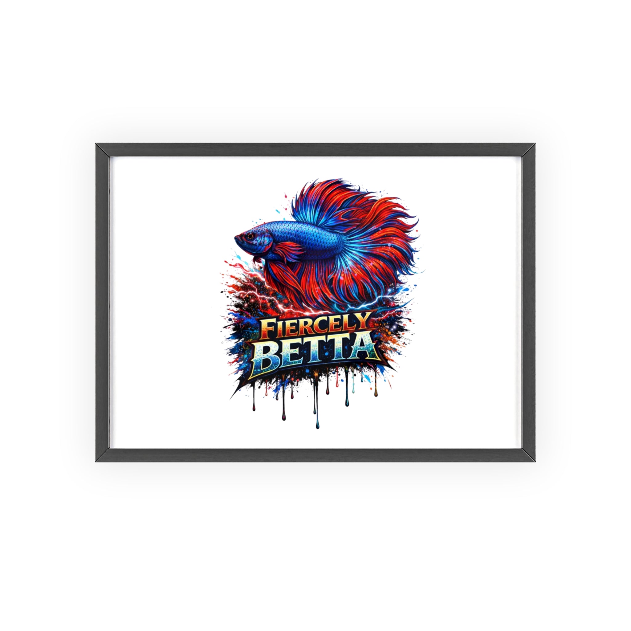 Fiercely Betta Framed Poster — Colorful Betta Fish Wall Art