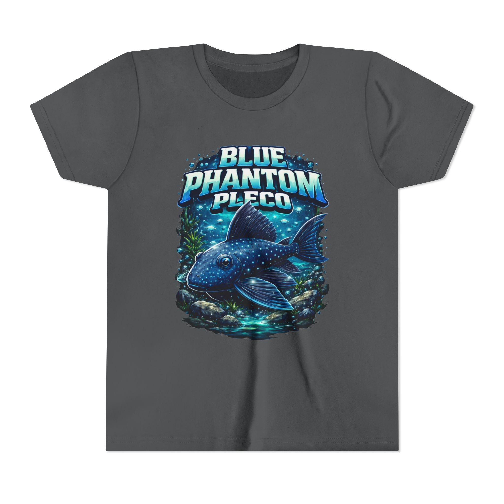 Blue Phantom Pleco Youth Tee – Kids Fish Aquarium T-Shirt