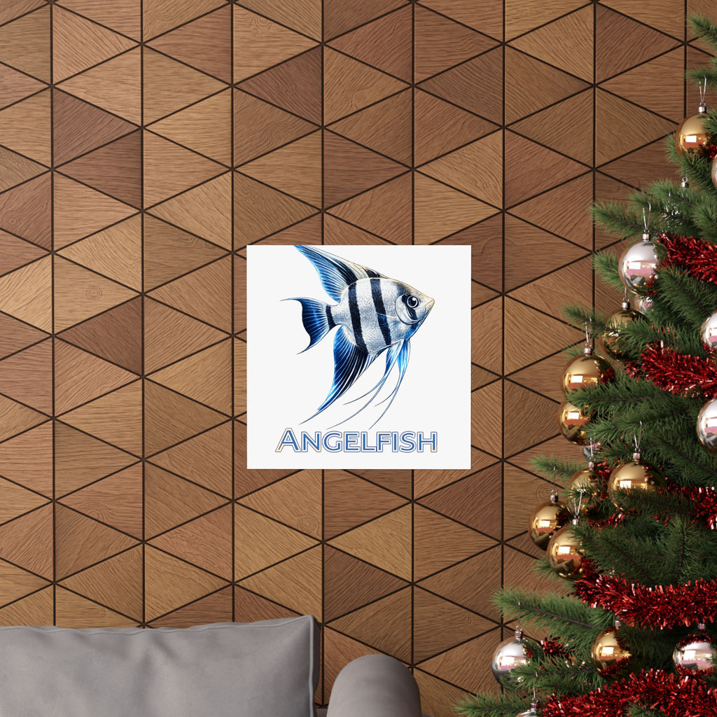 Angelfish Wall Poster — Matte Vertical Marine Fish Art Print