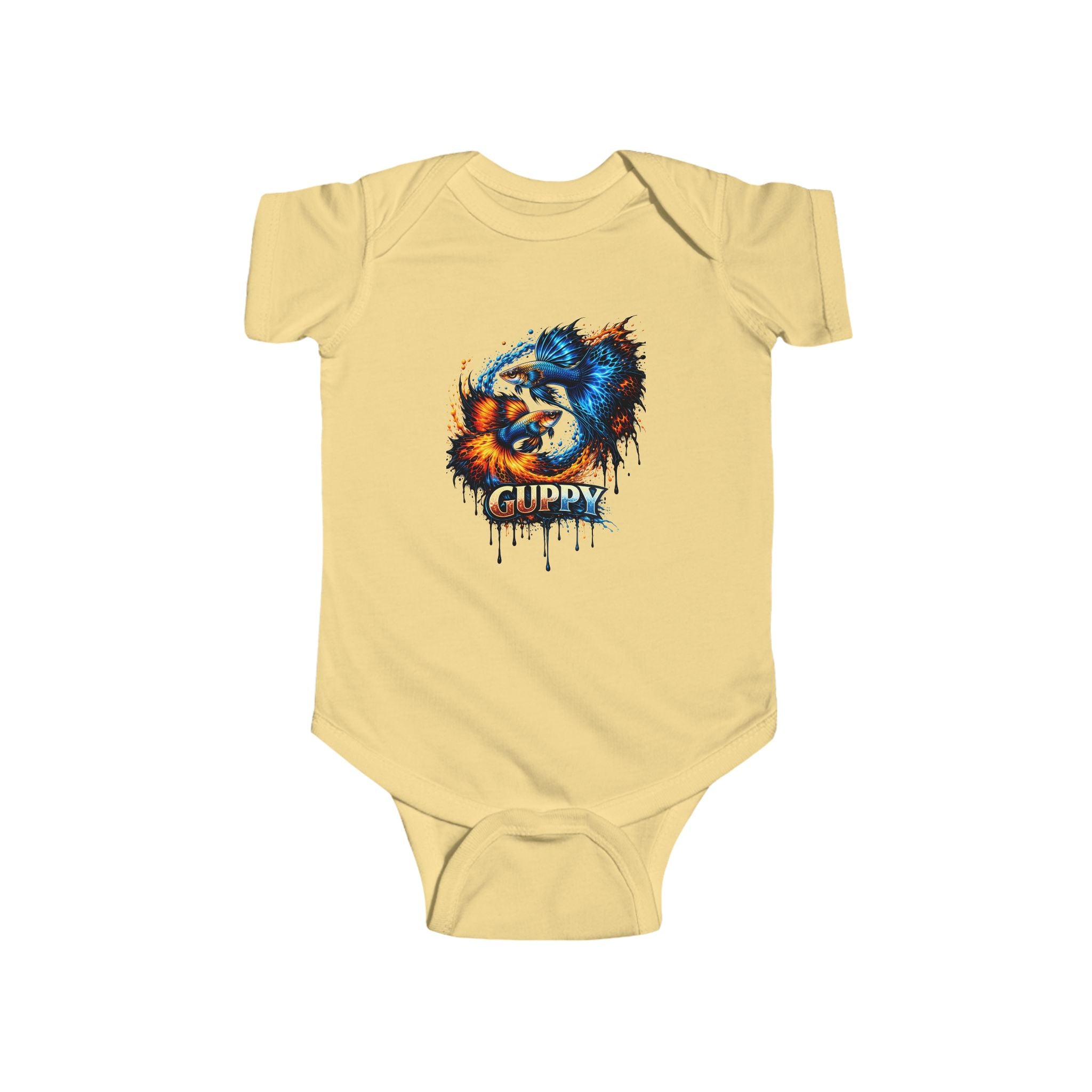 Fire & Ice Guppy – Infant "Neon Flare" Cotton Bodysuit