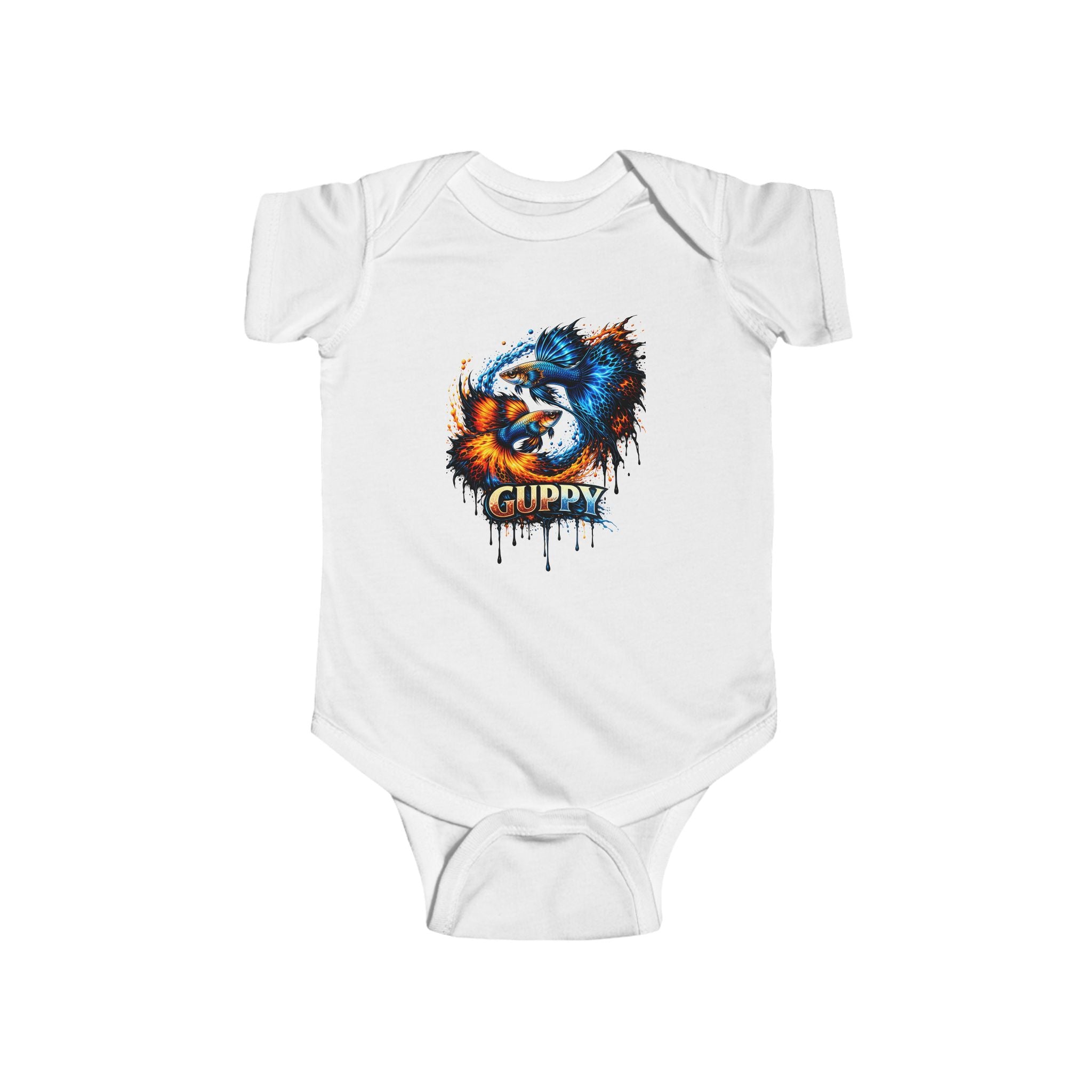 Fire & Ice Guppy – Infant "Neon Flare" Cotton Bodysuit