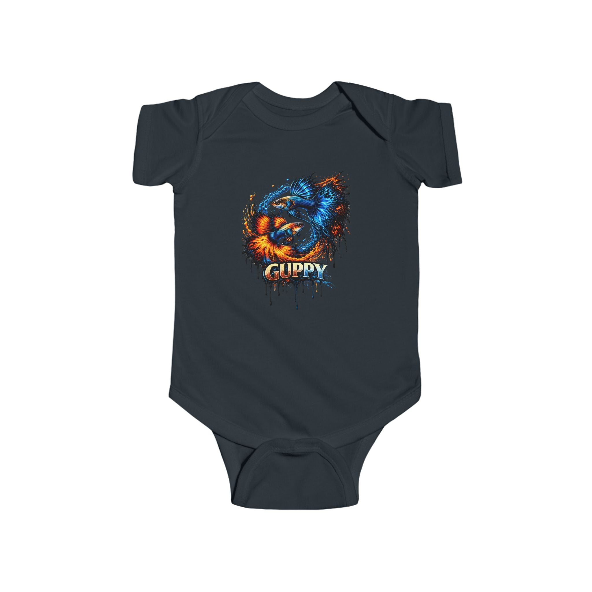 Fire & Ice Guppy – Infant "Neon Flare" Cotton Bodysuit