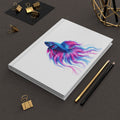 Betta Fish Art Hardcover Journal — Colorful Blue & Pink Betta Notebook