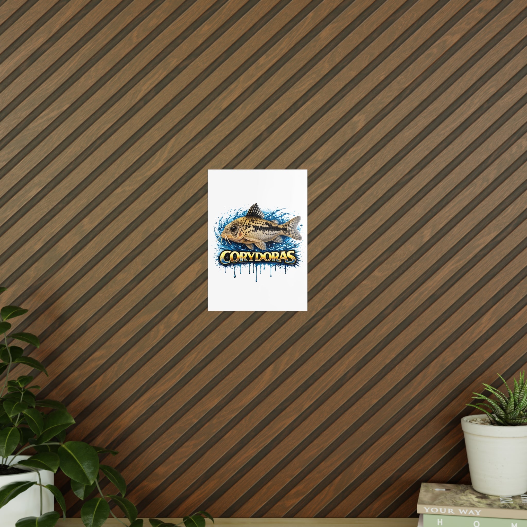 Peppered Cory Photopaper Poster — Colorful Aquarium Catfish Art Print