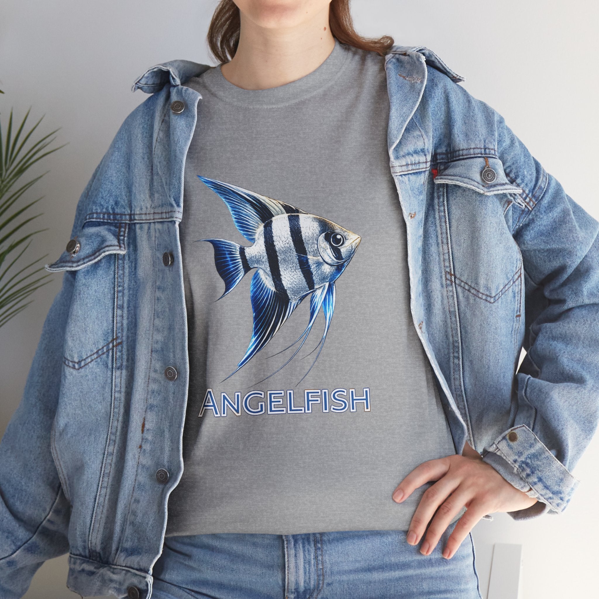 Angelfish Graphic Tee — Blue Tropical Fish Shirt