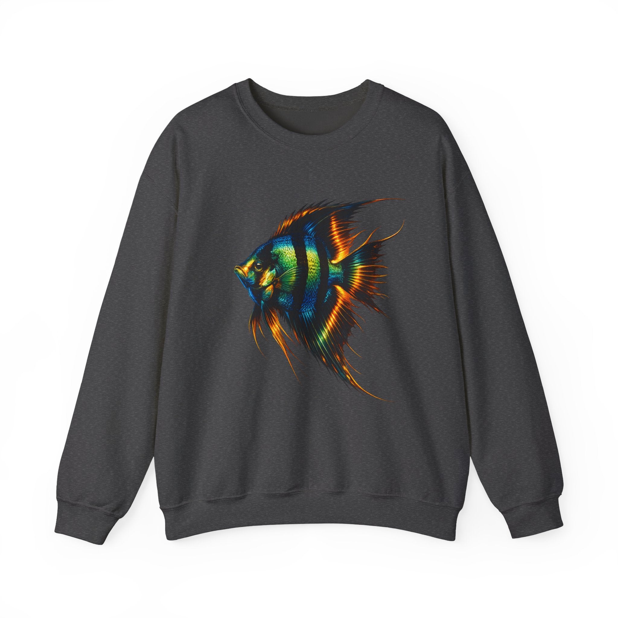 Angelfish Graphic Sweatshirt — Colorful Tropical Fish Crewneck