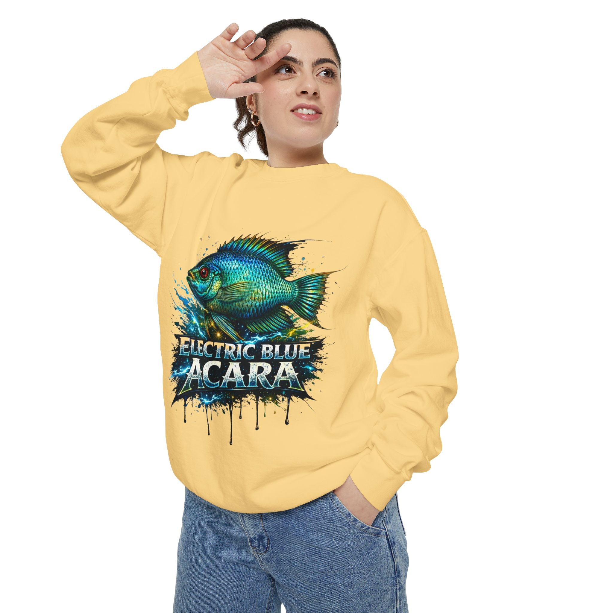 Electric Blue Acara – Garment-Dyed Premium Sweatshirt