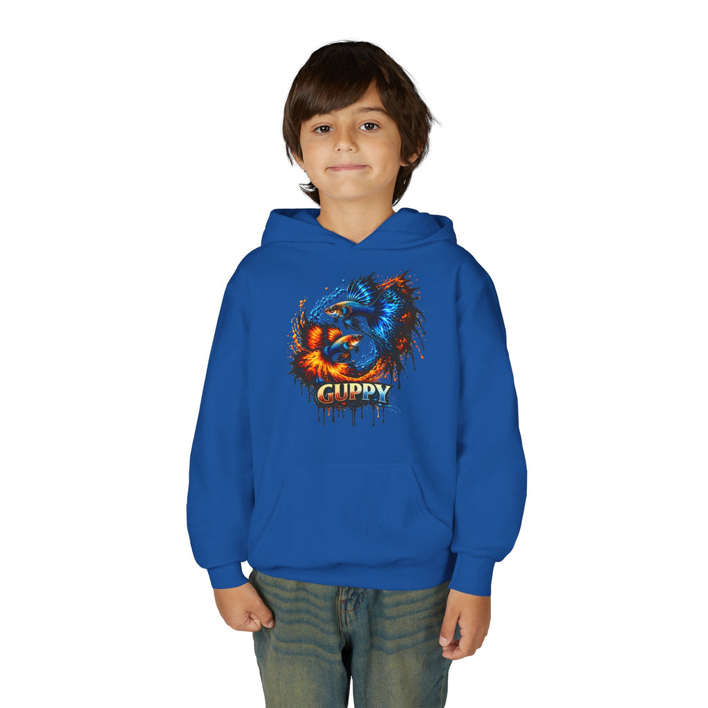 Fire & Ice Guppy – Kids "Neon Flare" Fleece Hoodie