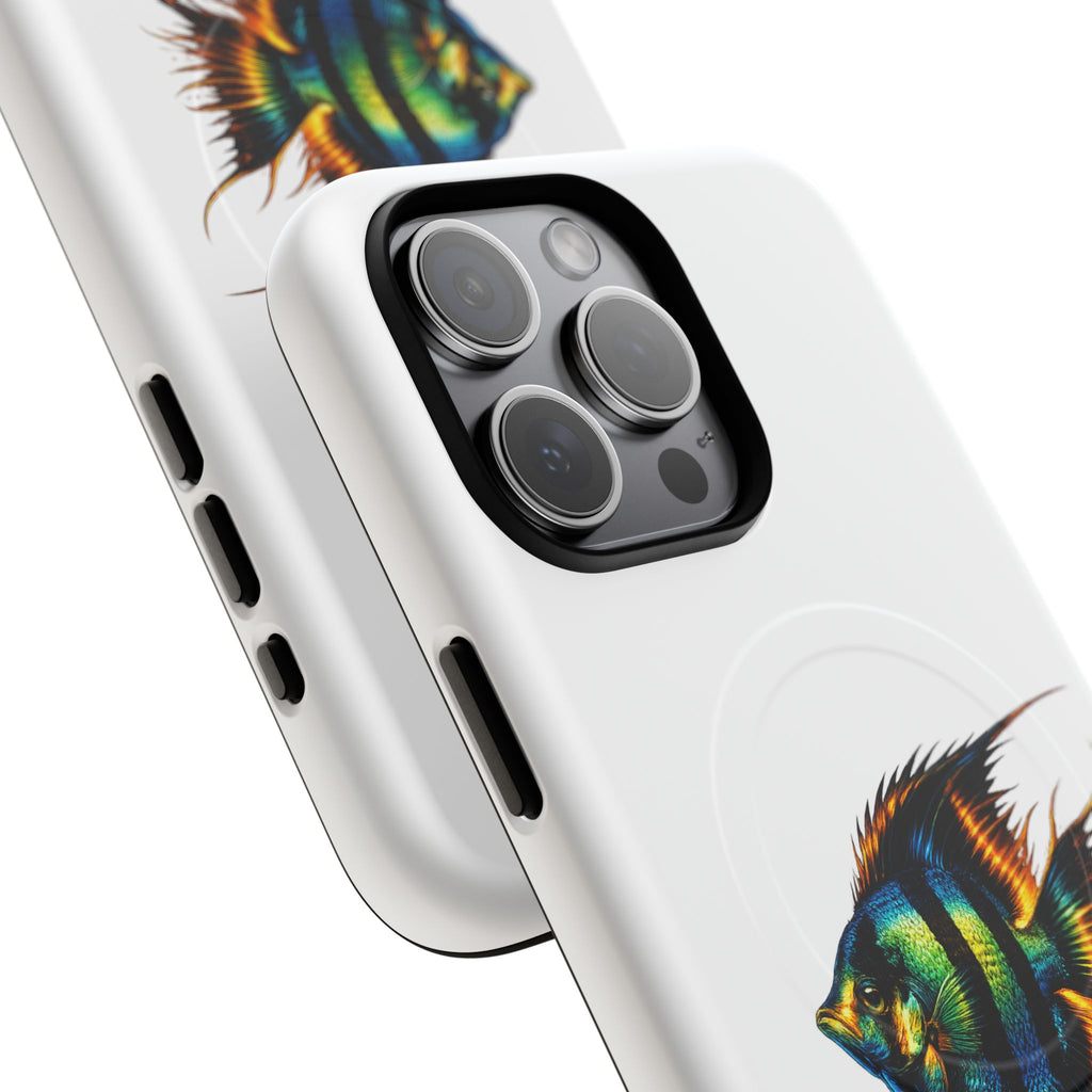 Angelfish Art Tough Magnetic Phone Case — Colorful Aquarium Fish iPhone Cover
