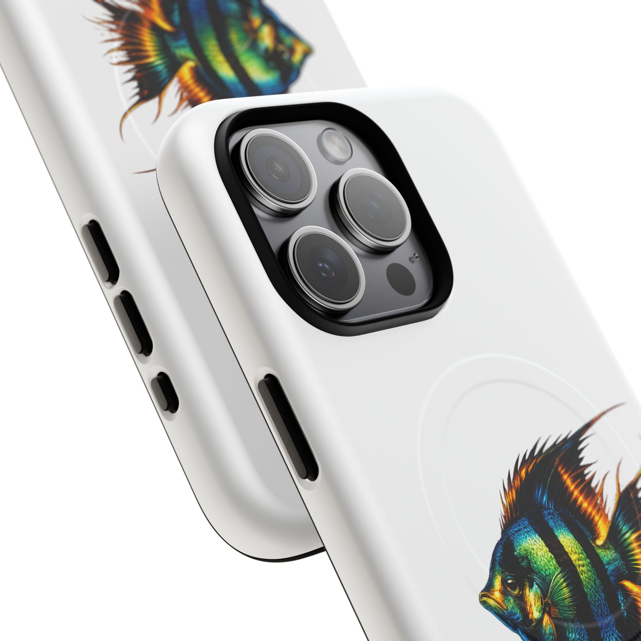 Angelfish Art Tough Magnetic Phone Case — Colorful Aquarium Fish iPhone Cover
