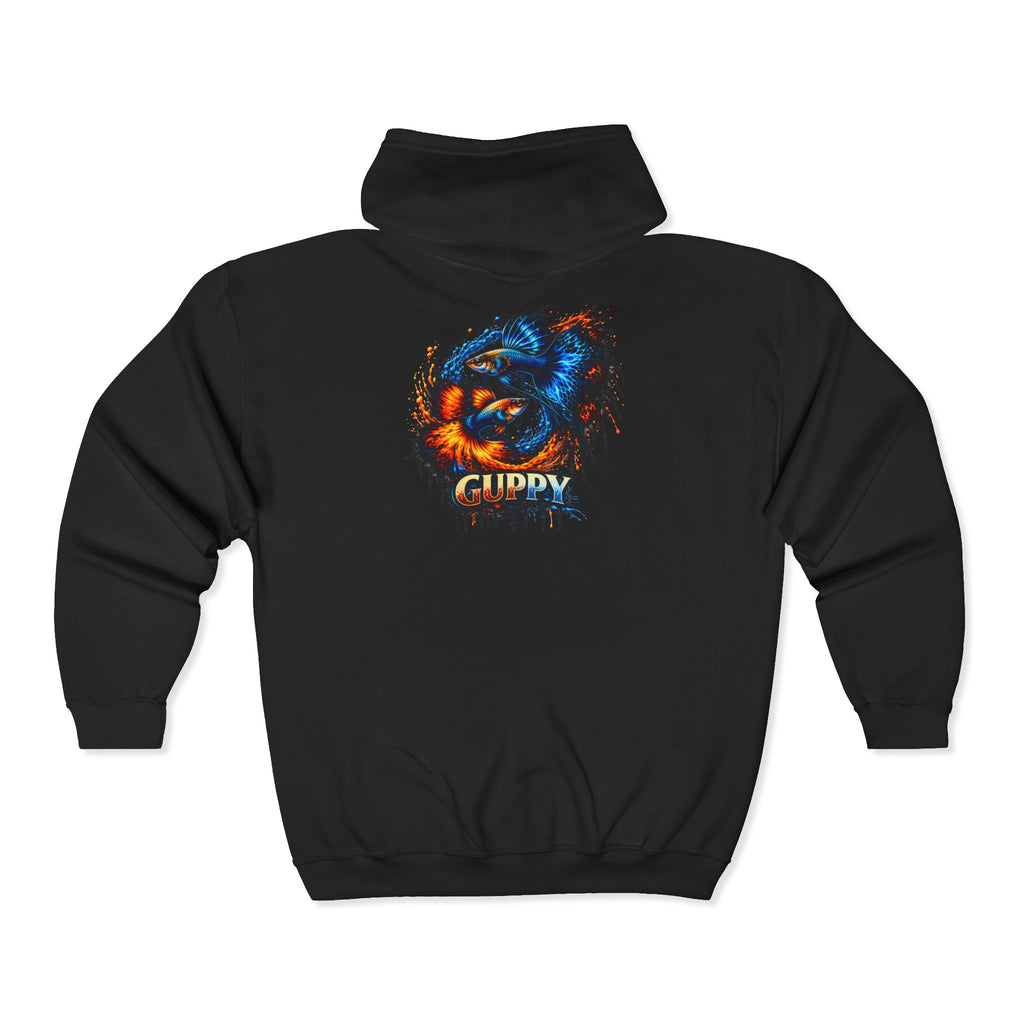 Fire & Ice Guppy – Premium "Neon Flare" Full-Zip Hoodie