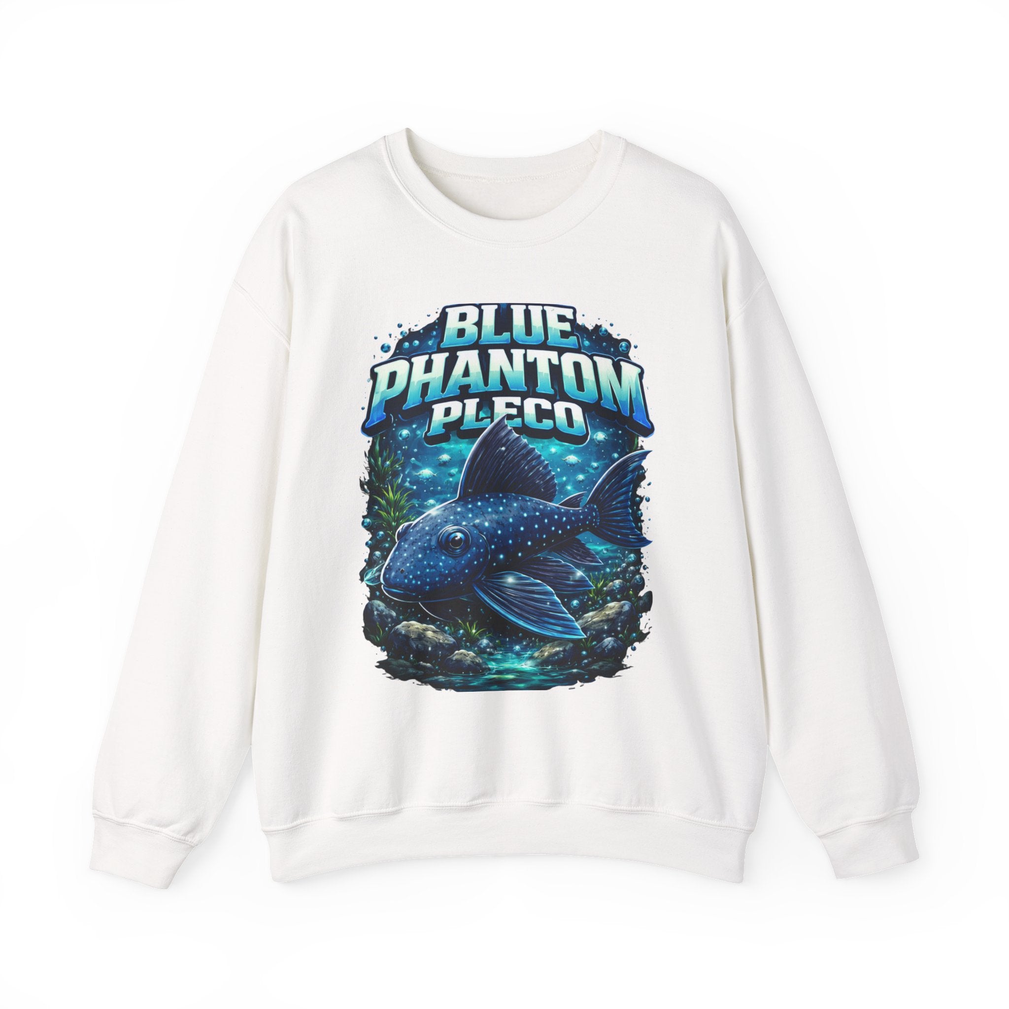 Blue Phantom Pleco Crewneck Sweatshirt – Aquatic Fish Graphic Pullover