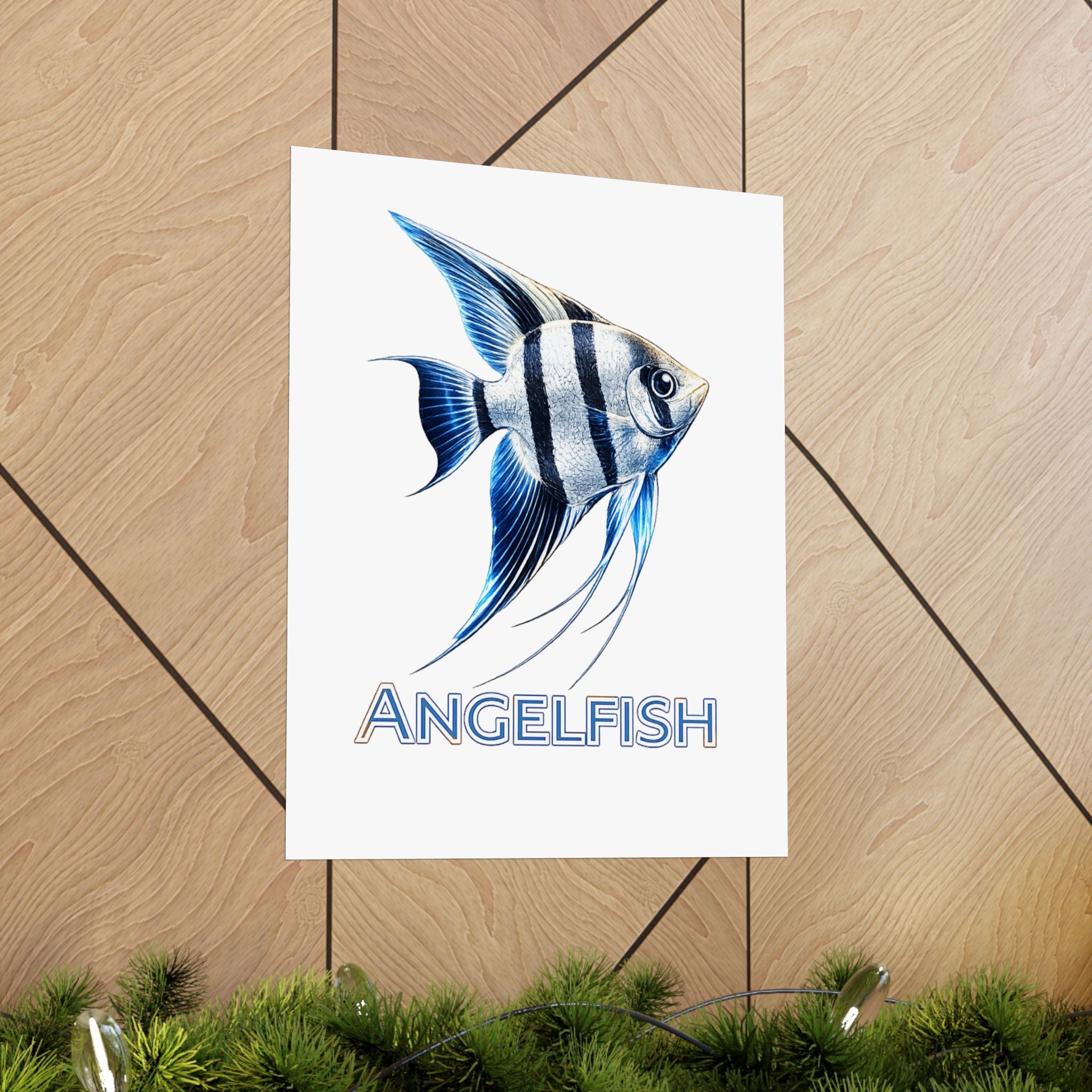 Angelfish Wall Poster — Matte Vertical Marine Fish Art Print