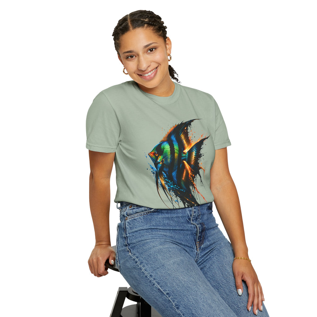 Vibrant Drip Angelfish Graphic Tee